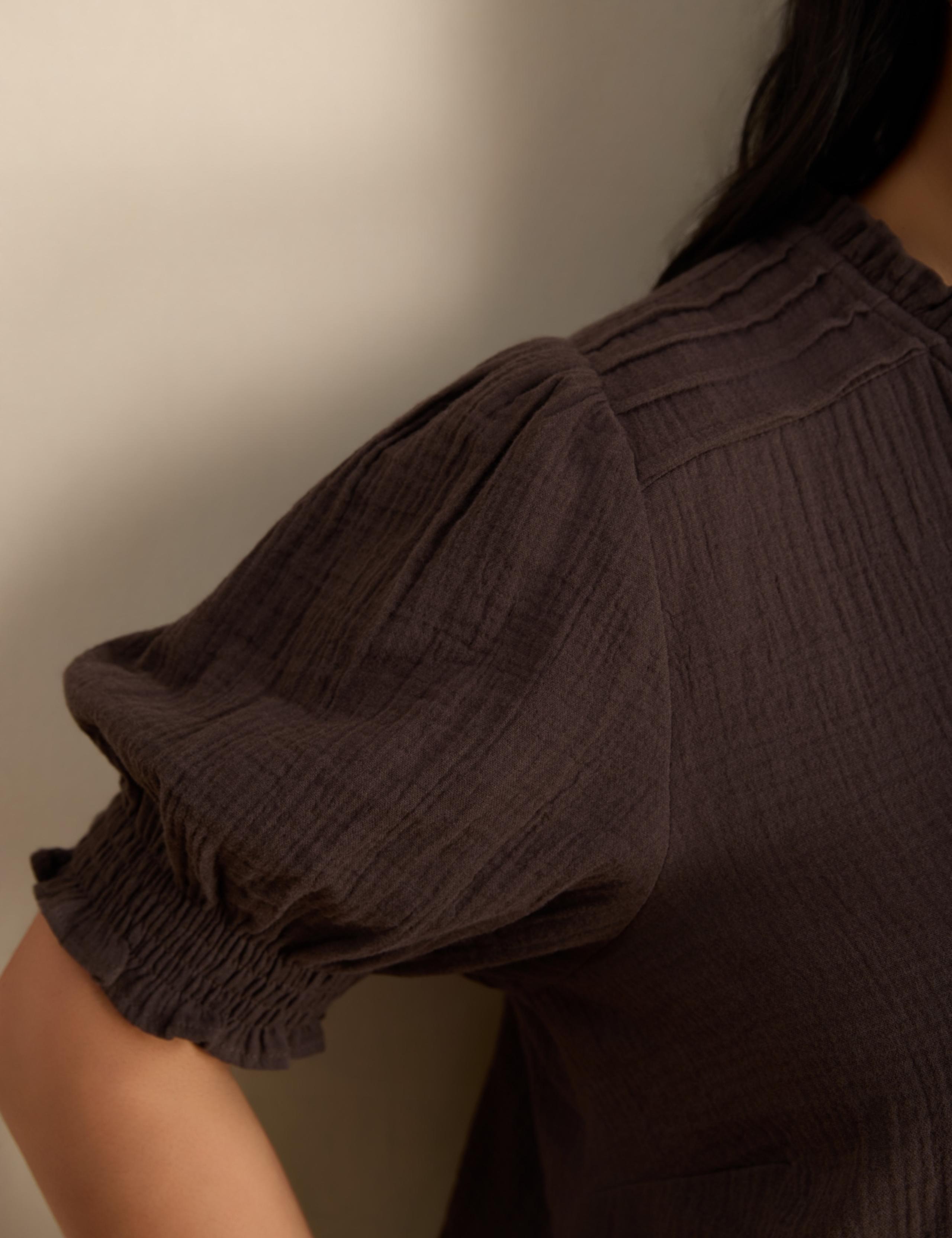 Pure Cotton Textured Notch Neck Top 4 of 4