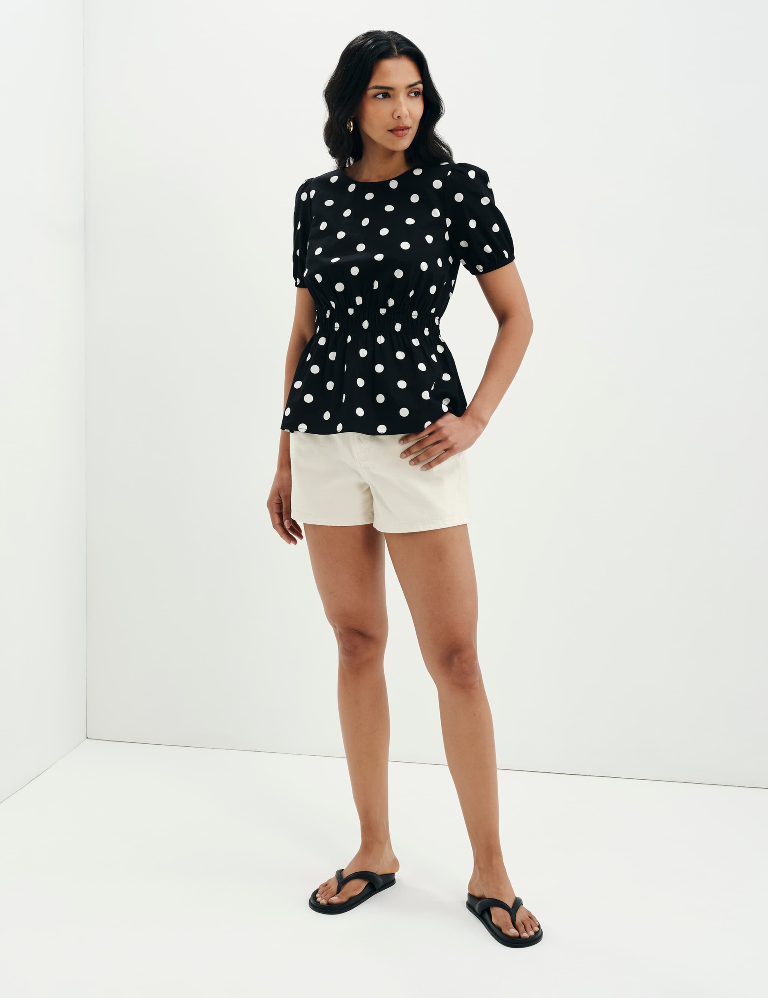 Pure Cotton Polka Dot Short Sleeve Top 2 of 11