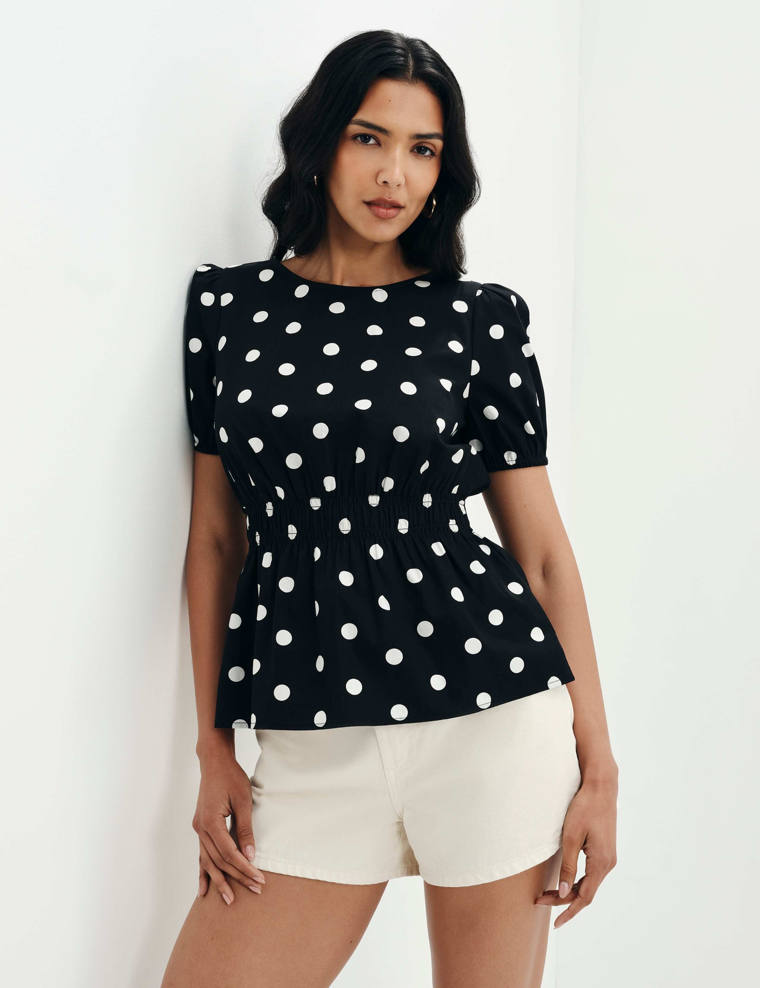 Pure Cotton Polka Dot Short Sleeve Top 6 of 11