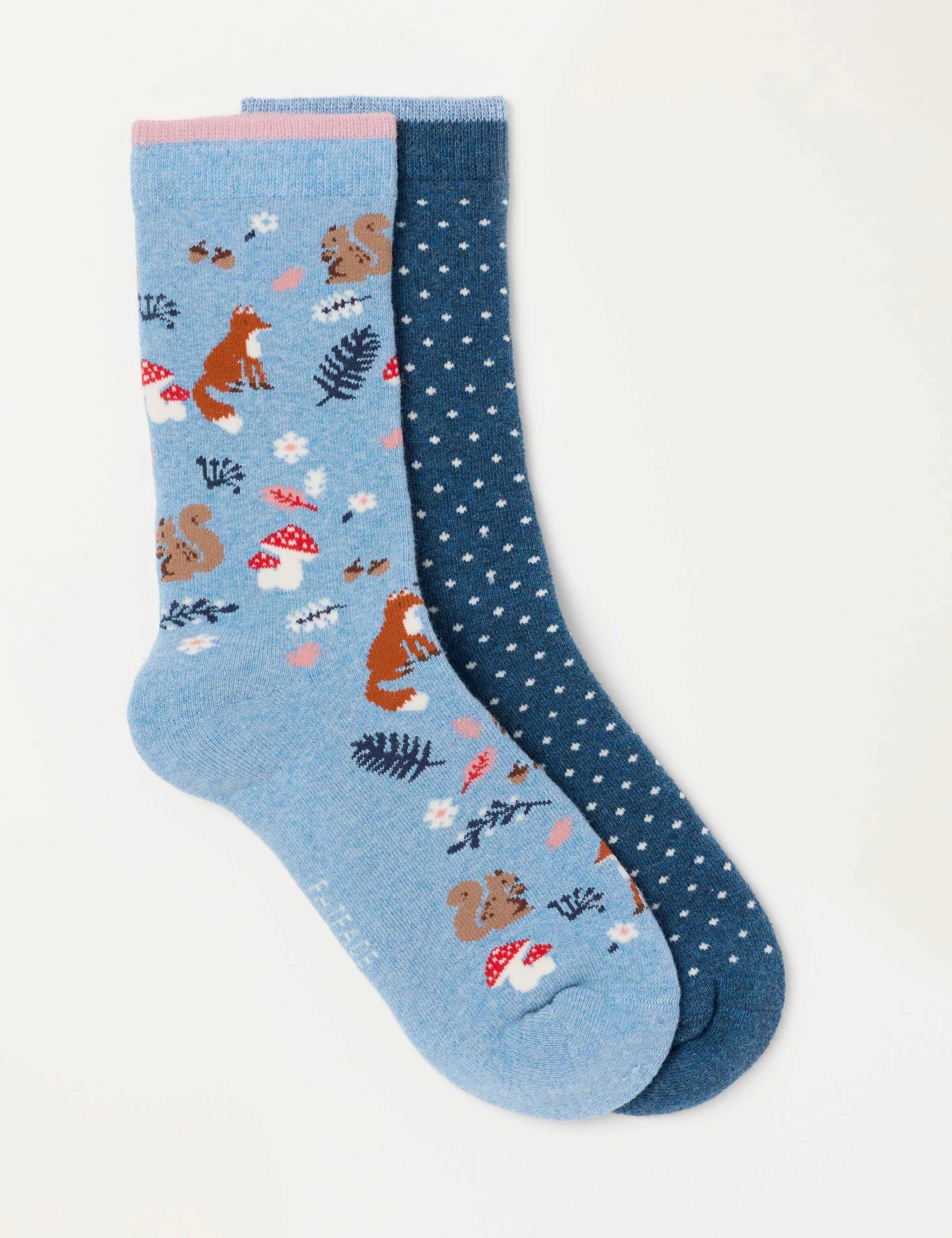 2 Pack Woodland Welly Socks 2 of 3