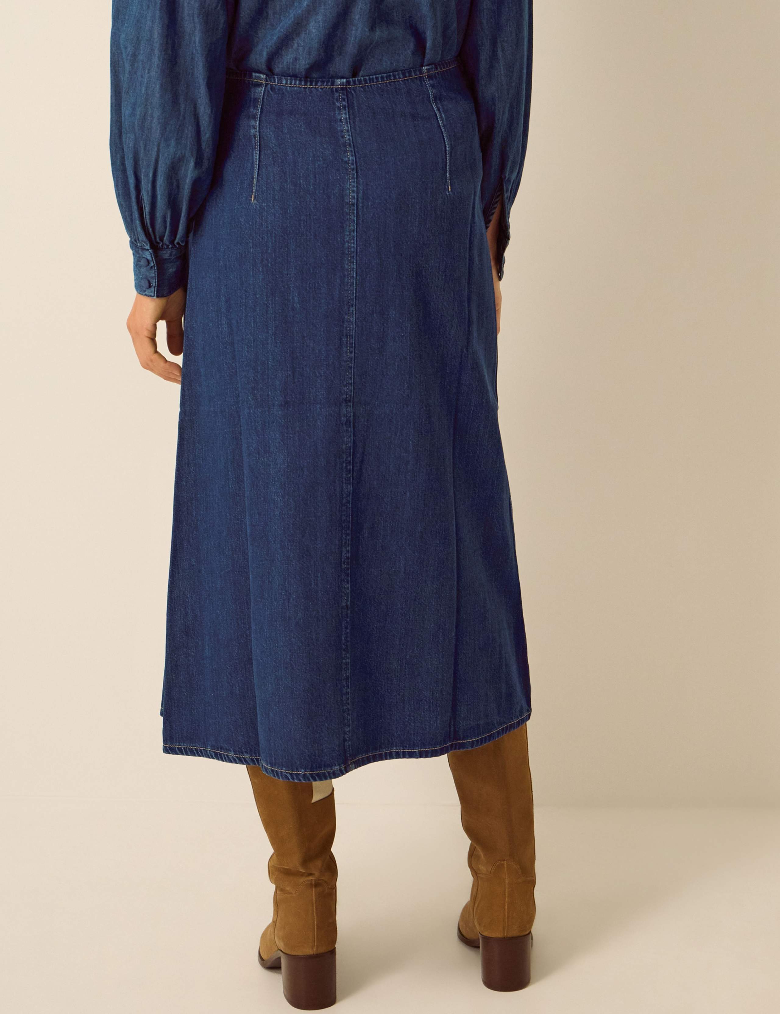 Denim Midi Skirt 4 of 5