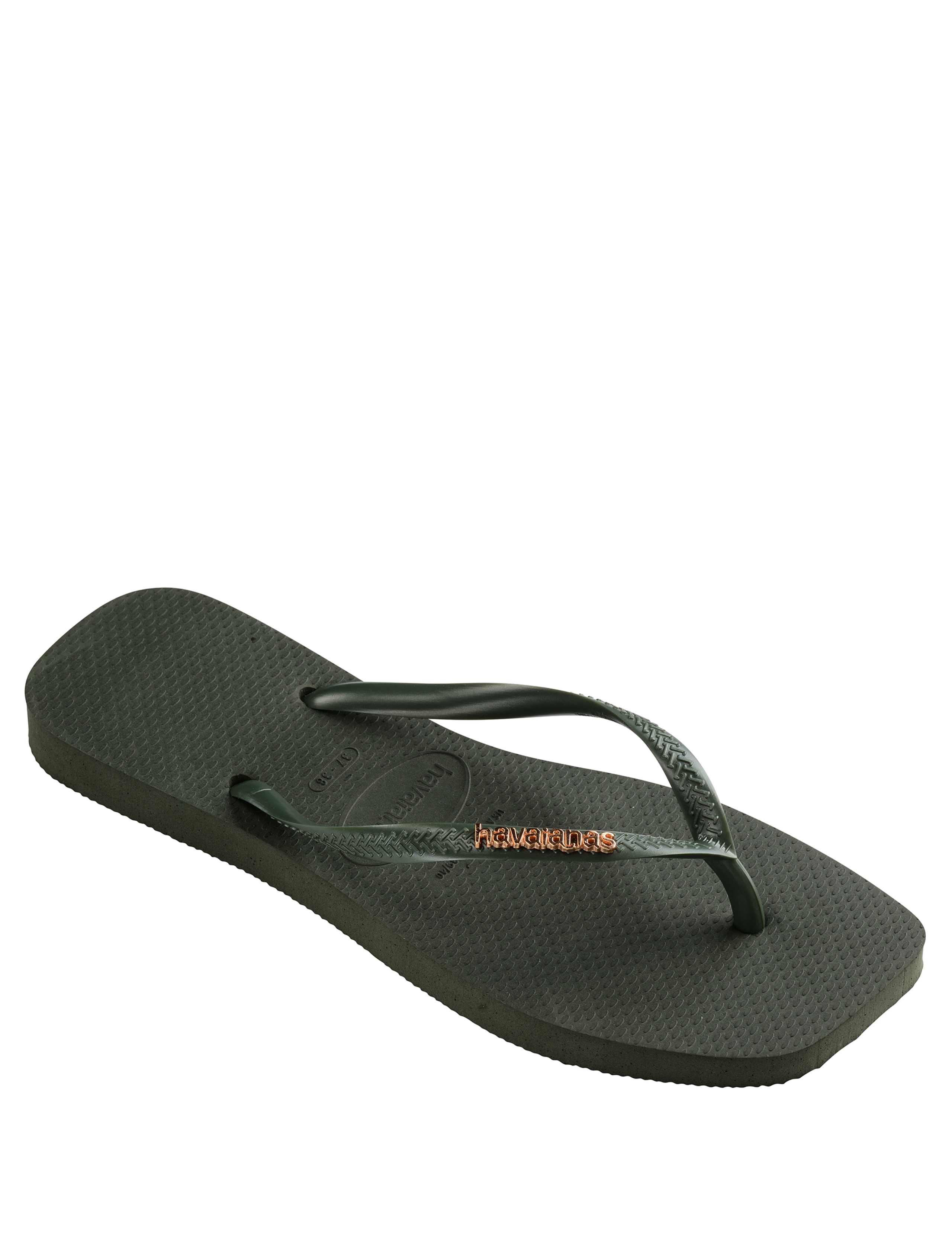 Metallic Logo Flat Flip Flops 1 of 5