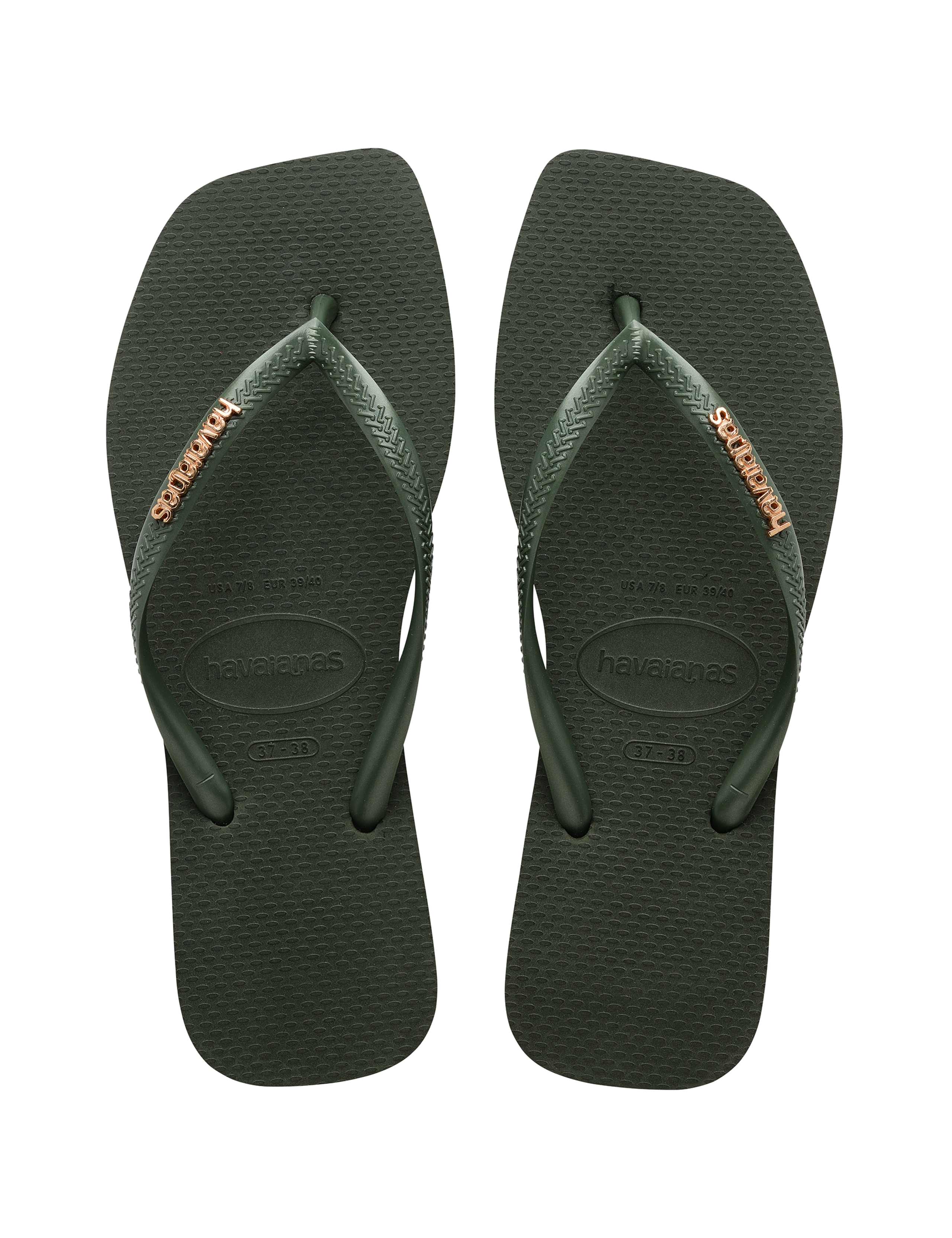 Metallic Logo Flat Flip Flops 3 of 5