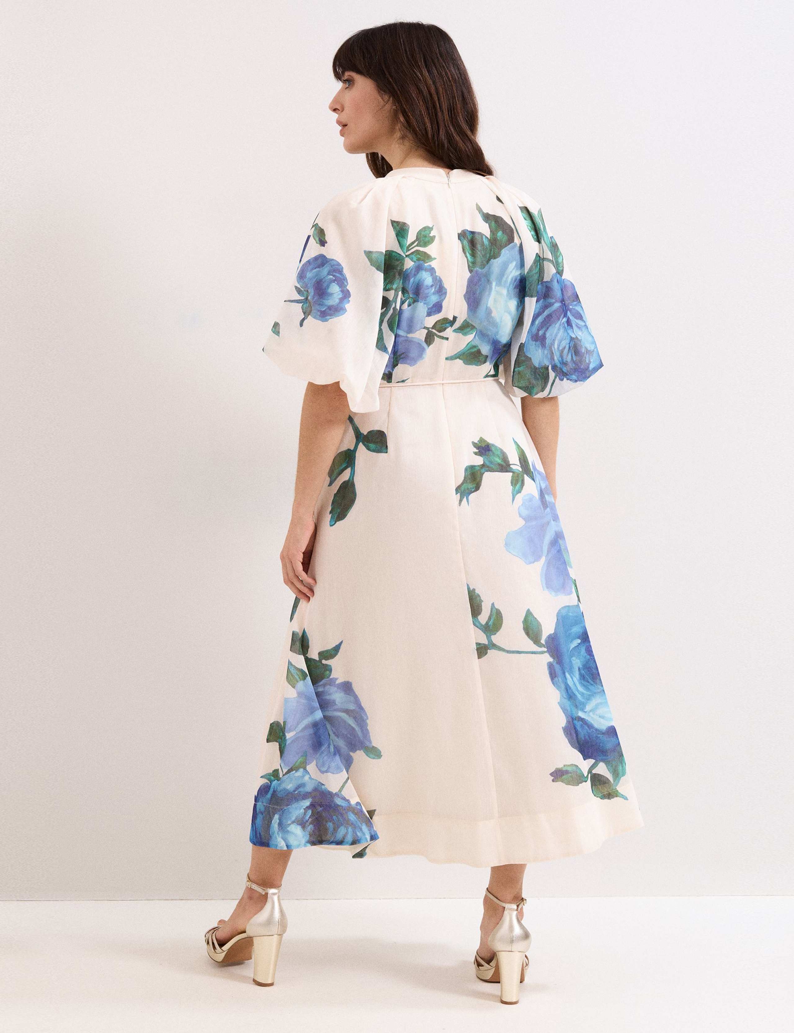 Lyocell Blend V-Neck Floral Midi Dress 4 of 7