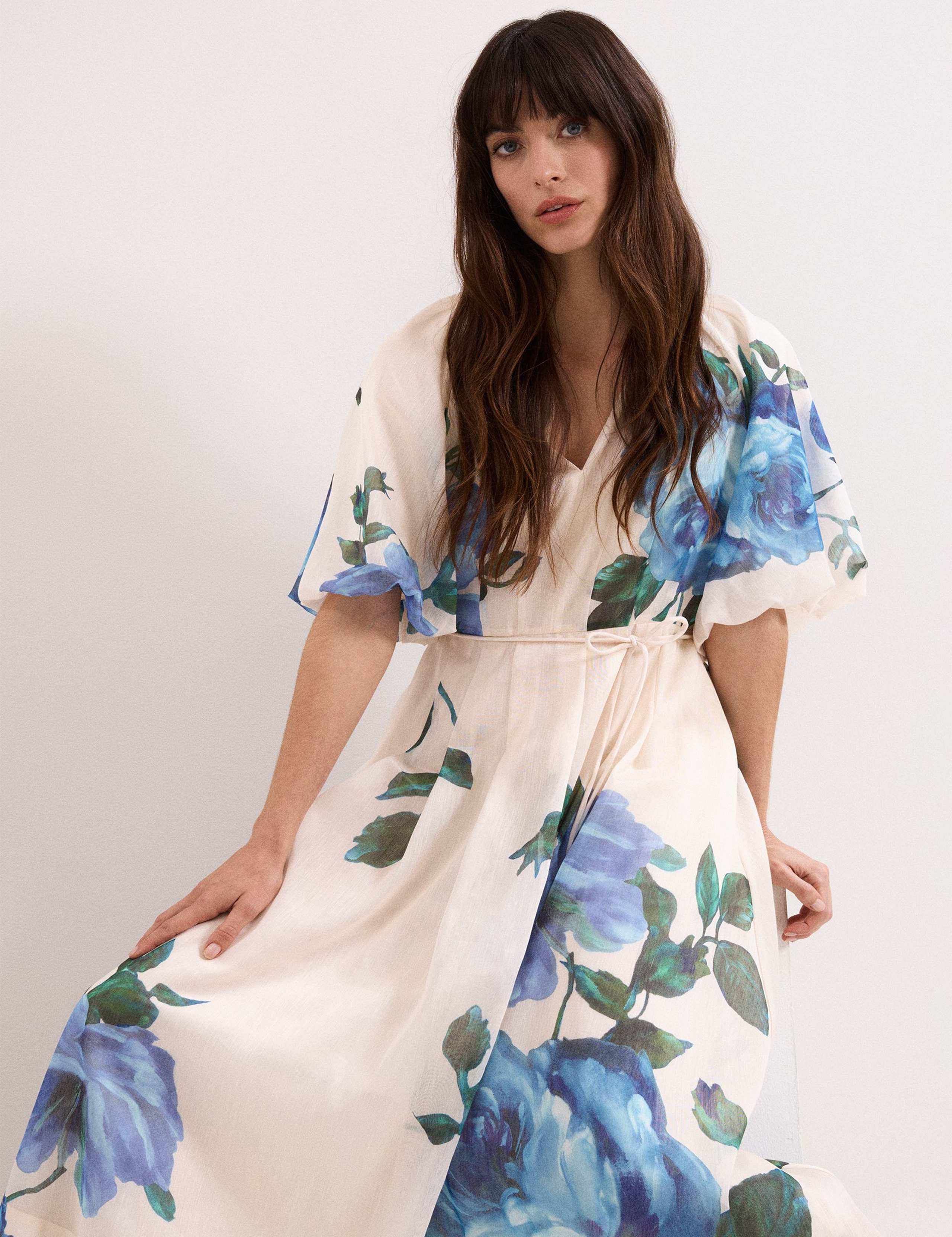 Lyocell Blend V-Neck Floral Midi Dress 5 of 7