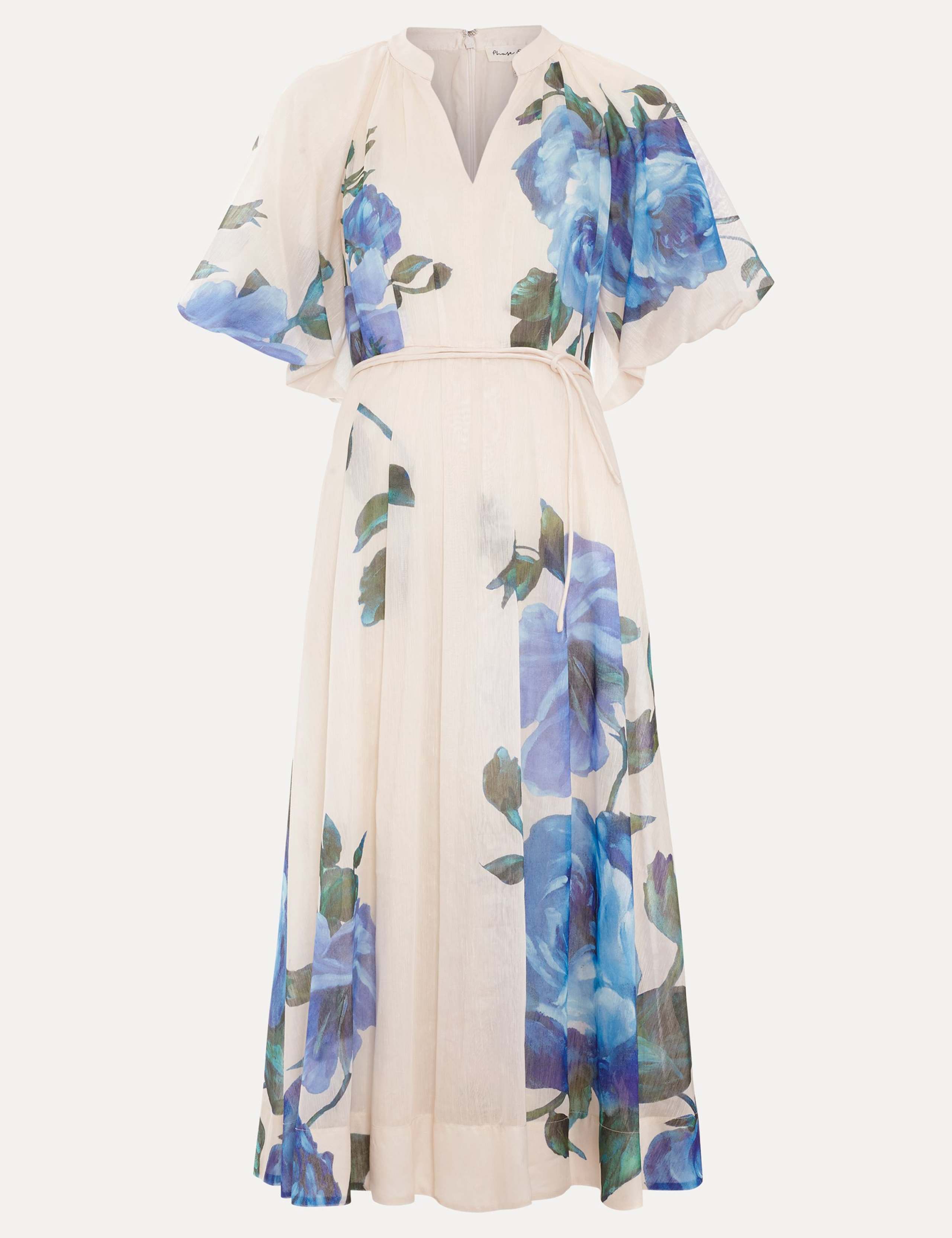 Lyocell Blend V-Neck Floral Midi Dress 2 of 7