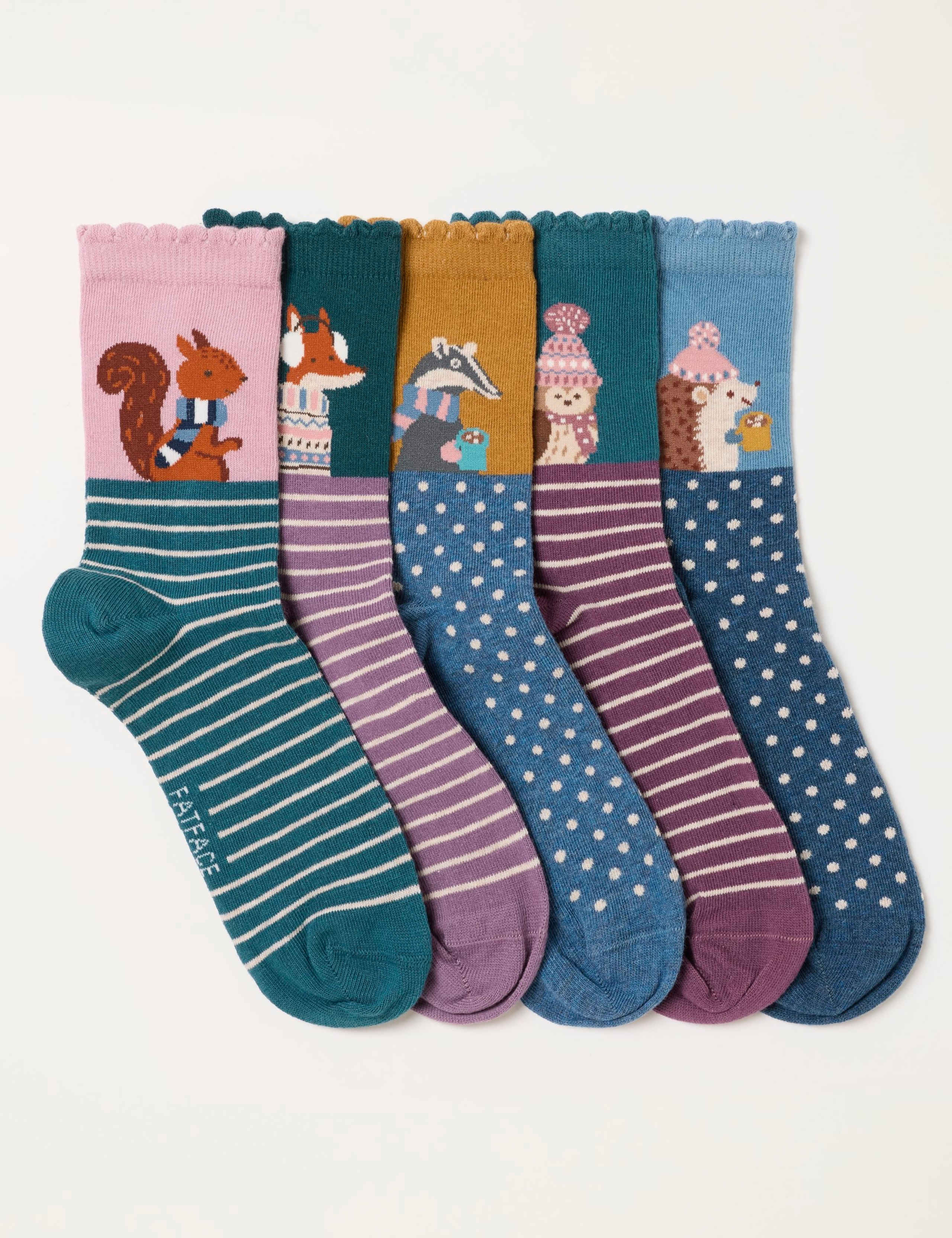 5 Pack Woodland Cotton Rich Socks 2 of 3