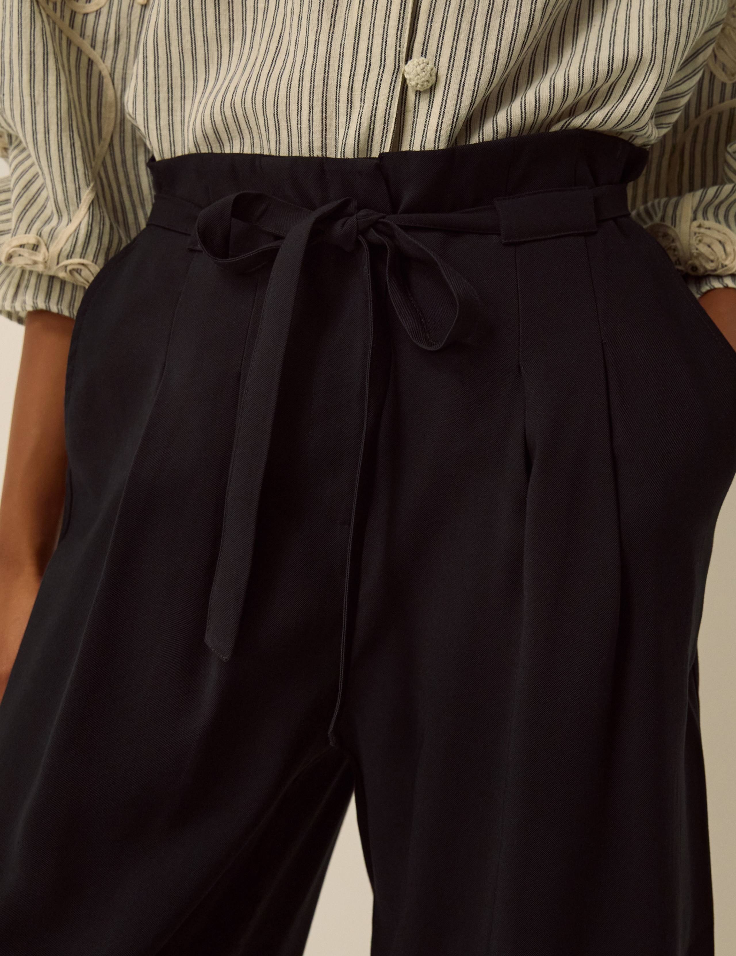 Wide Leg Culotte Trousers With Tie 4 of 4