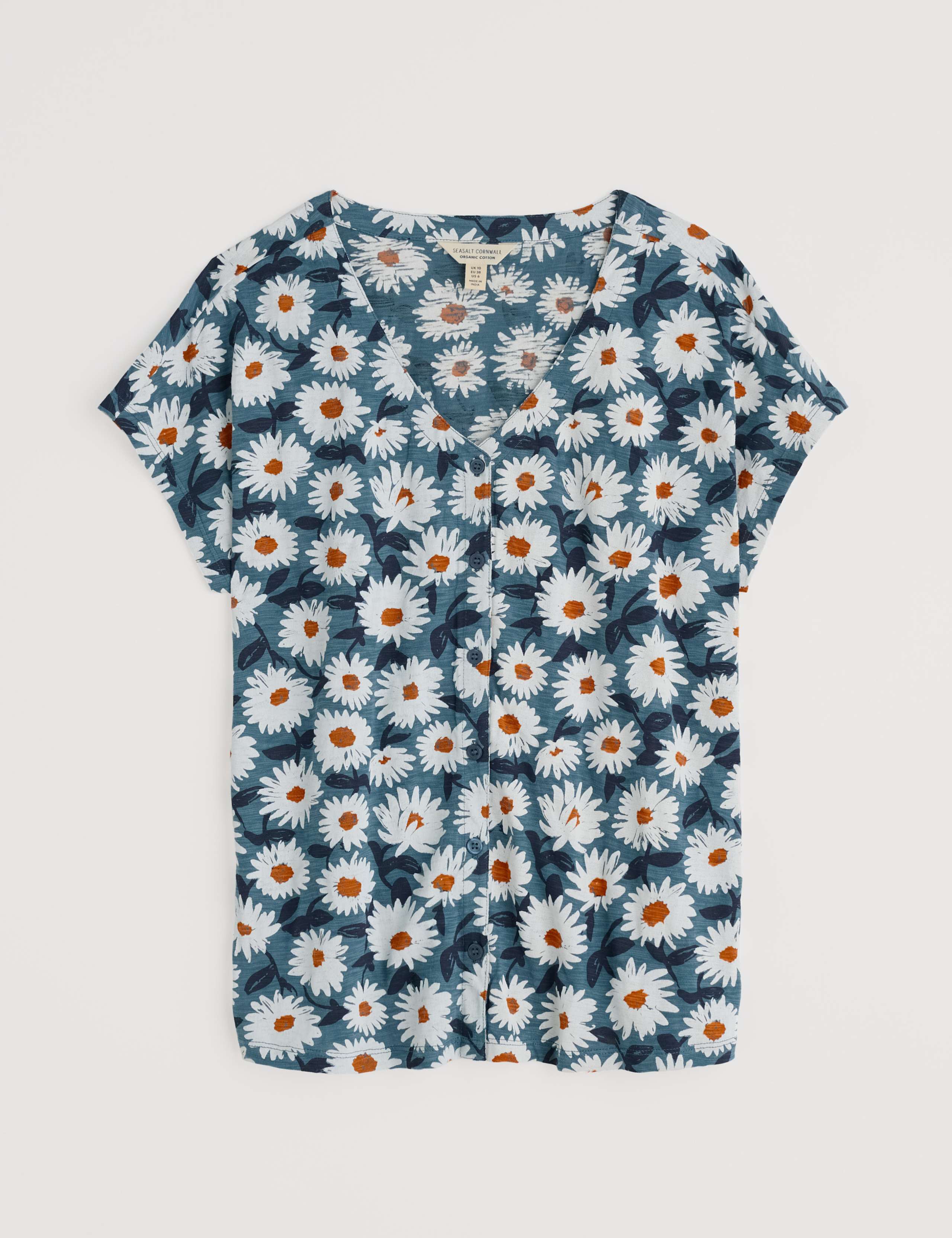 Pure Cotton Floral V-Neck Top 2 of 4