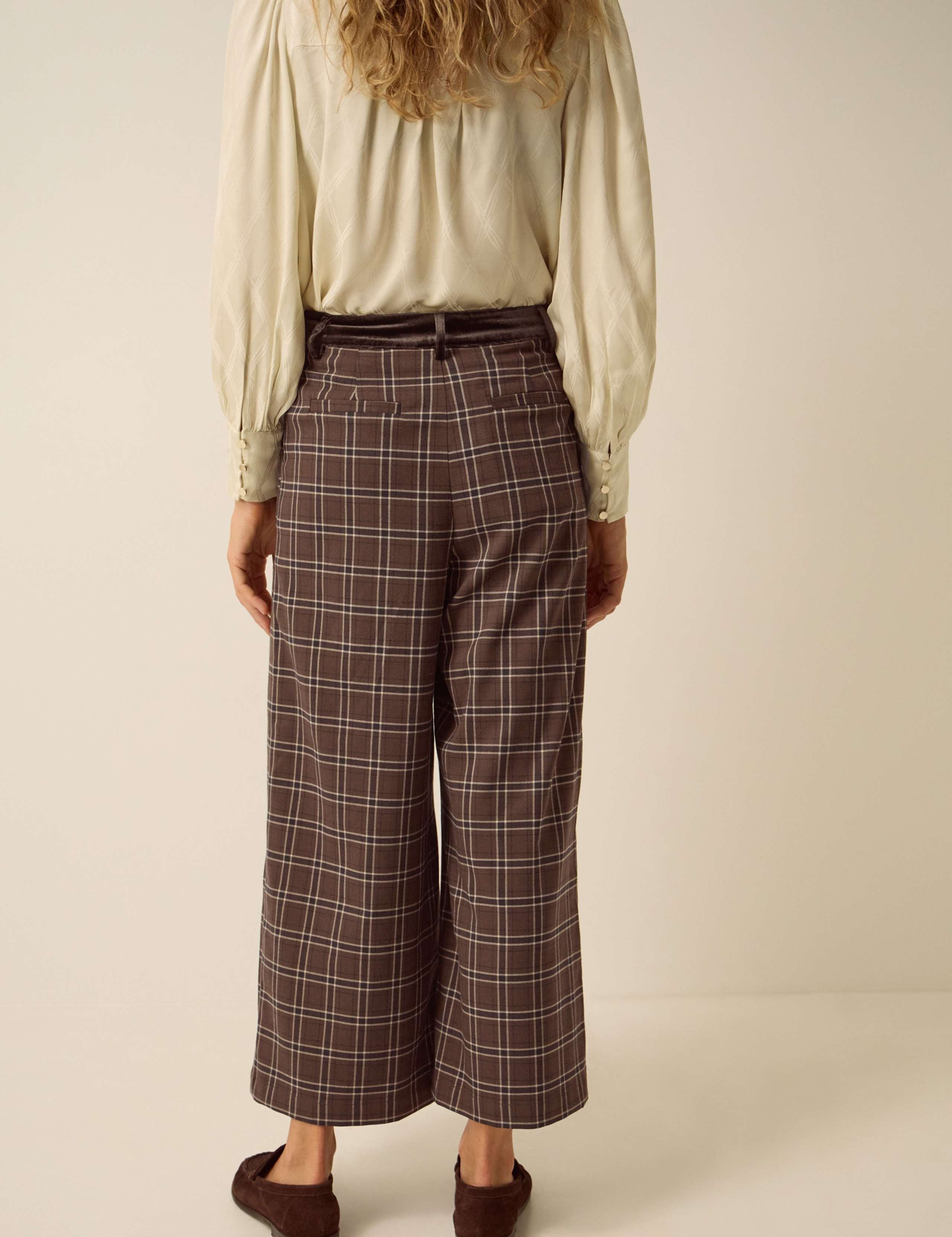 Checked Wide Leg Trousers 3 of 5