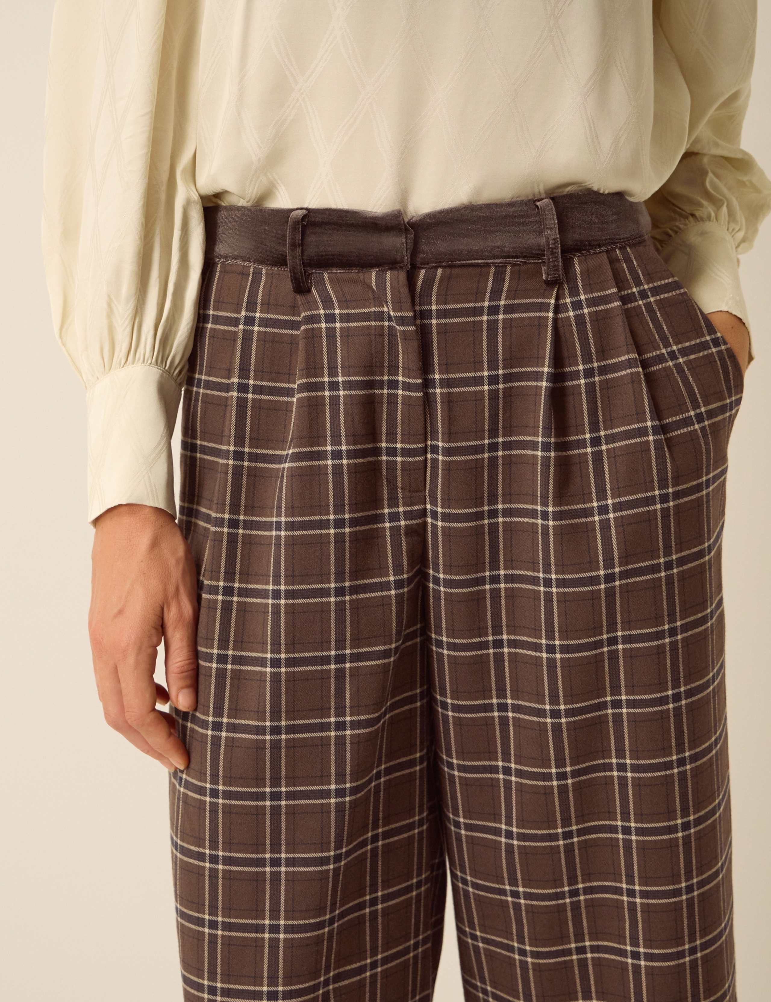 Checked Wide Leg Trousers 5 of 5