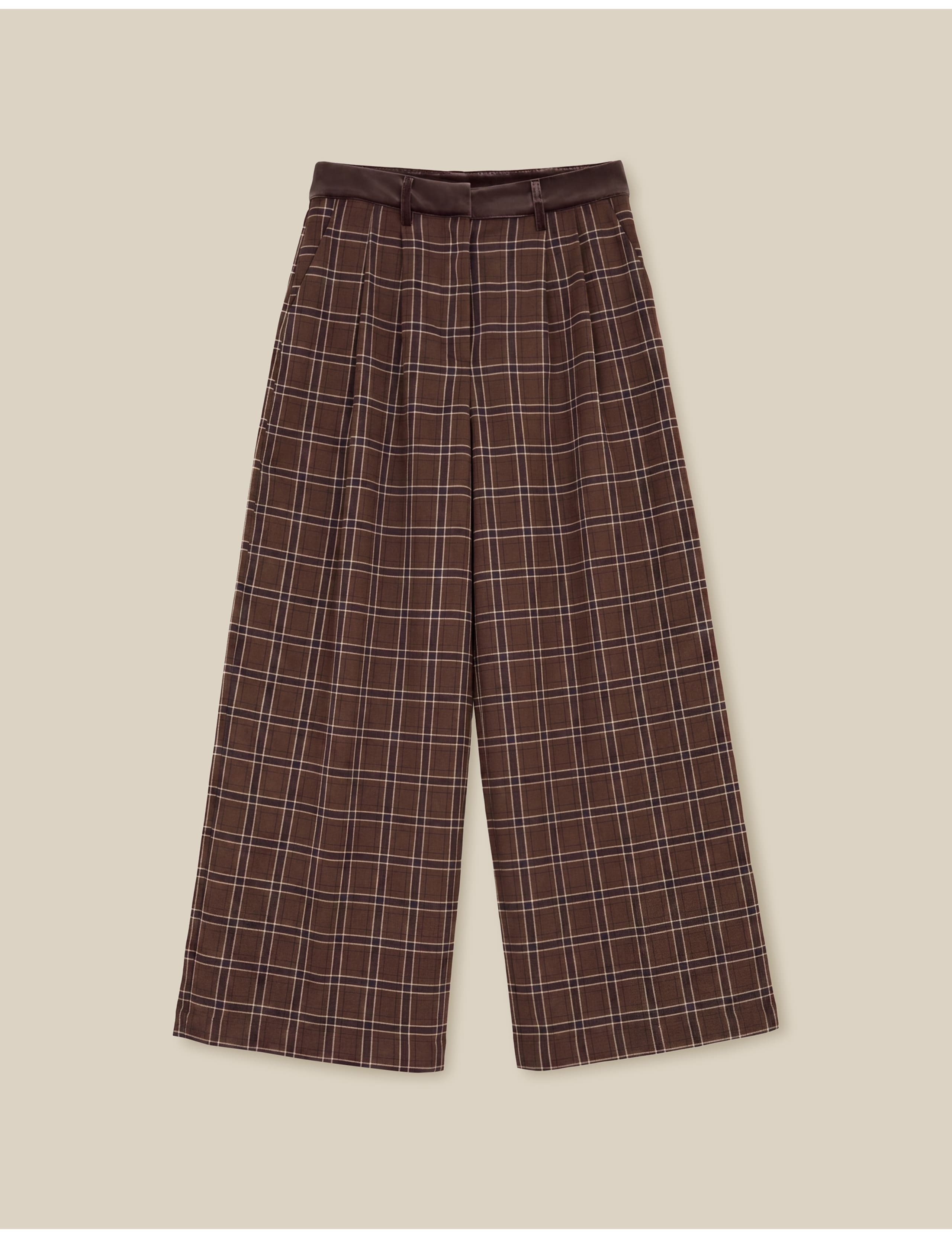 Checked Wide Leg Trousers 2 of 5