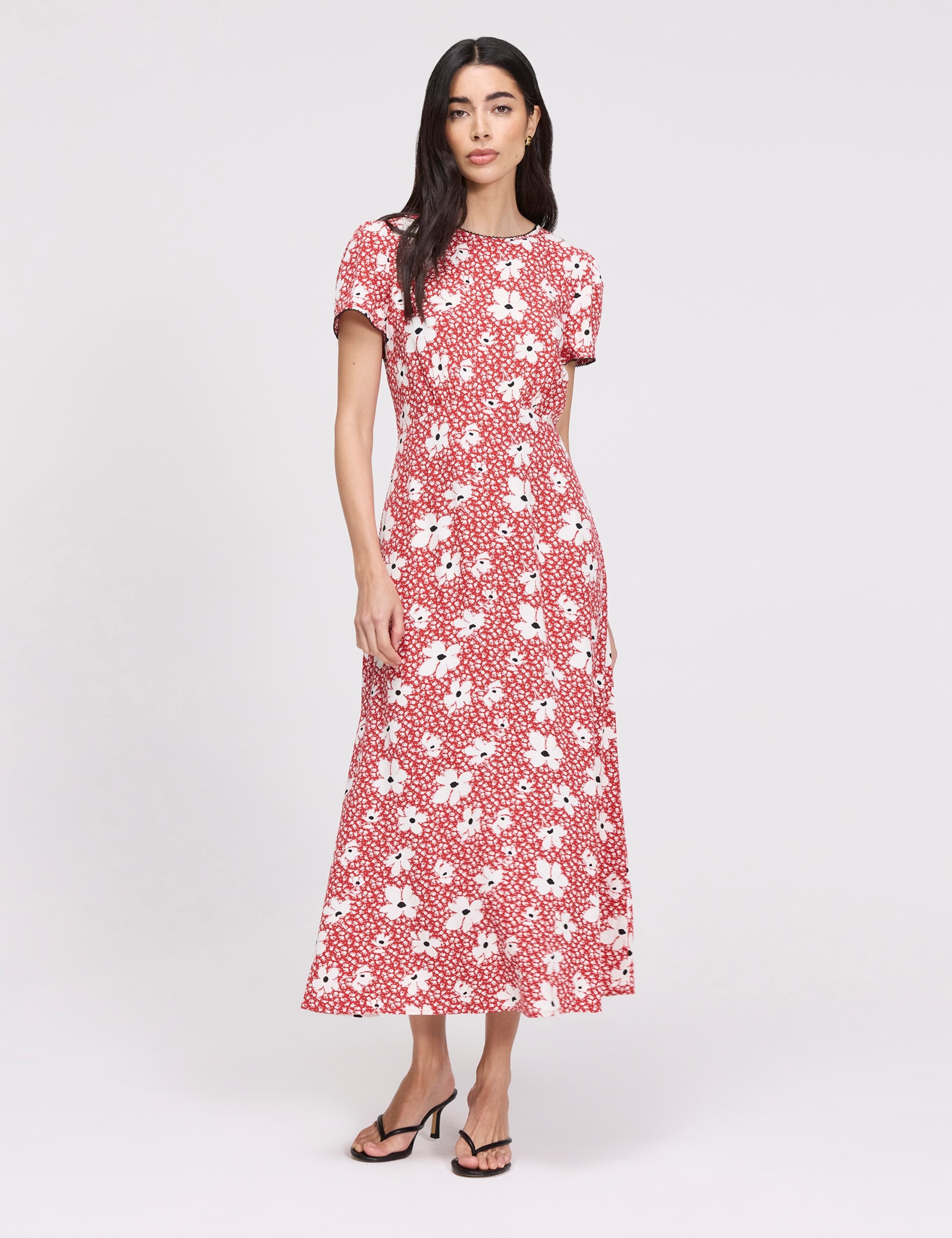 Floral Midi Waisted Dress 2 of 8