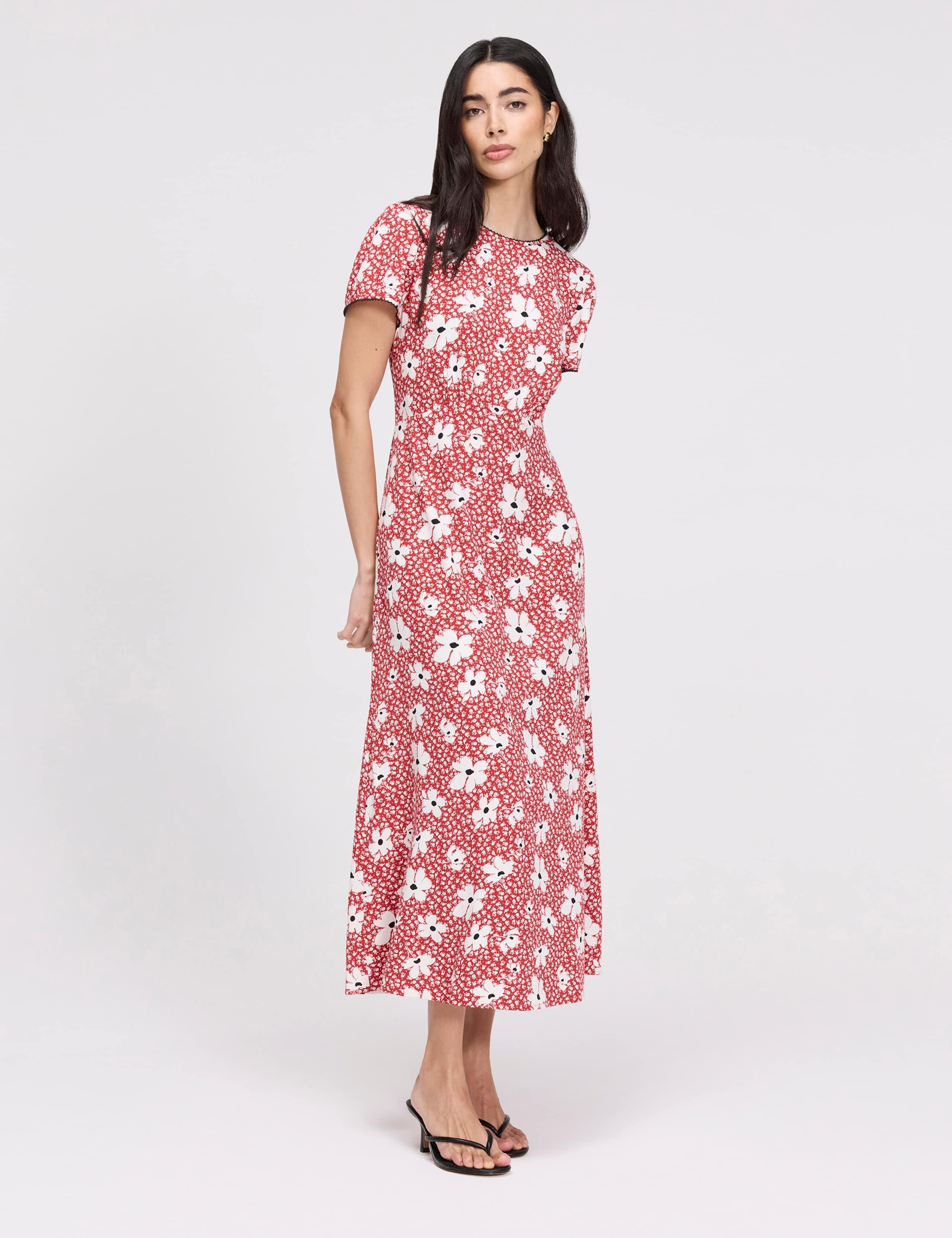 Floral Midi Waisted Dress 3 of 8