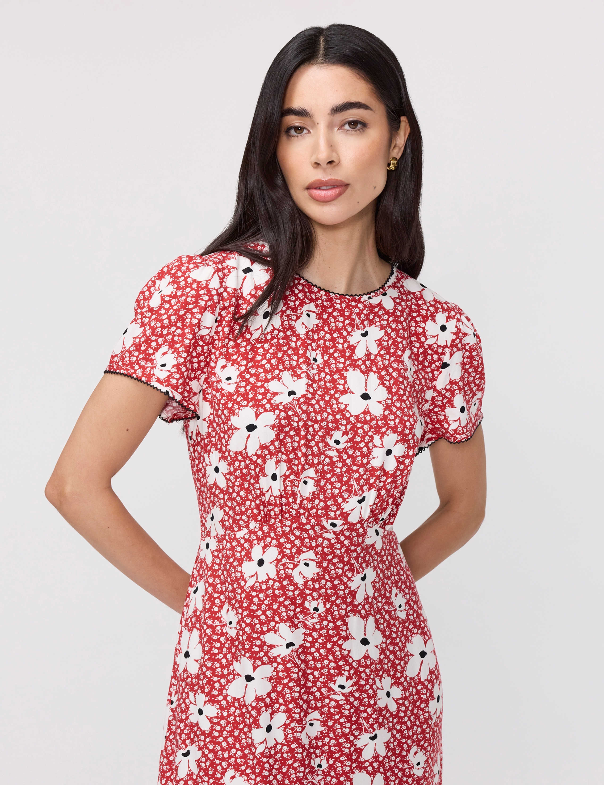 Floral Midi Waisted Dress 7 of 8