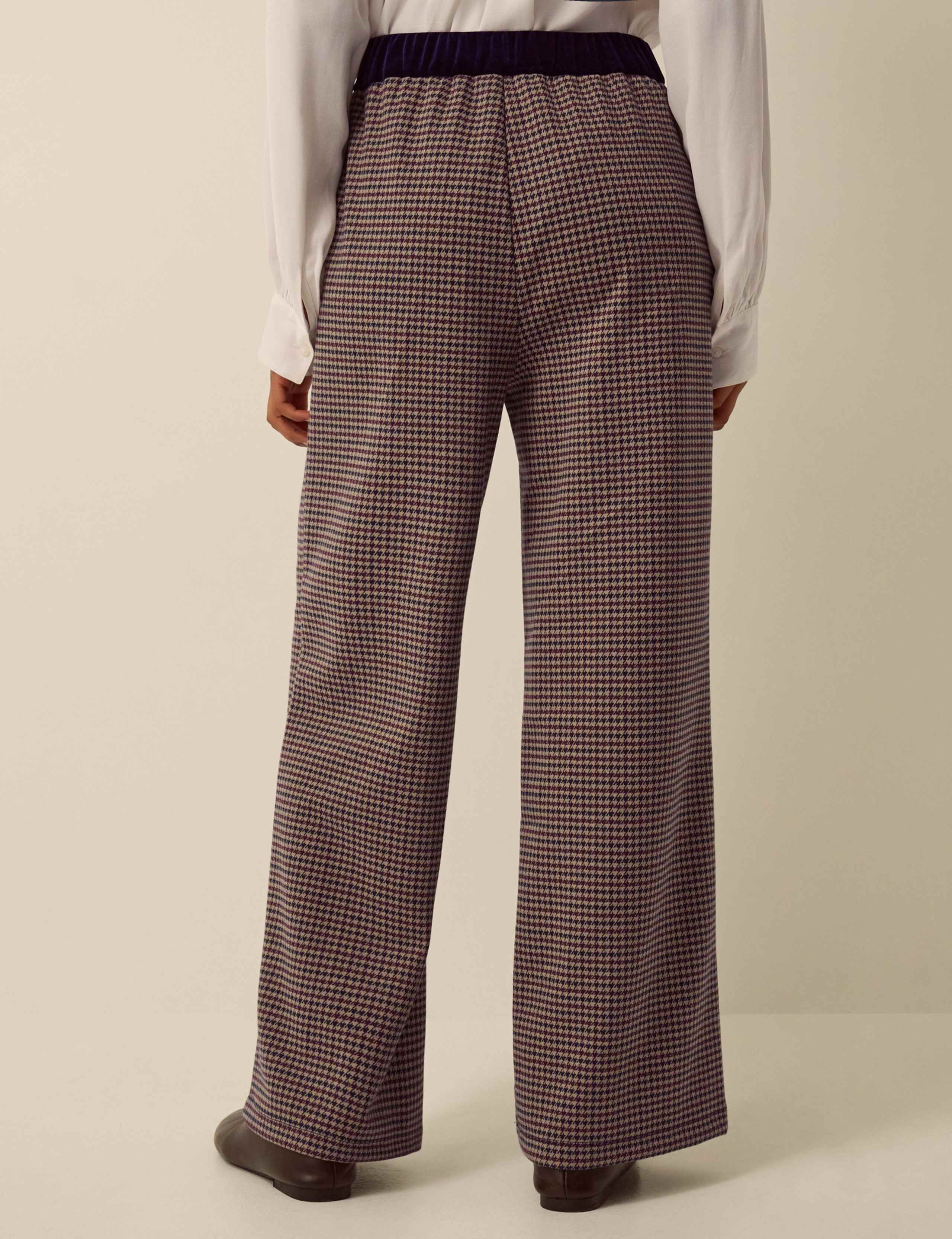 Checked Wide Leg Jersey Trousers 3 of 5