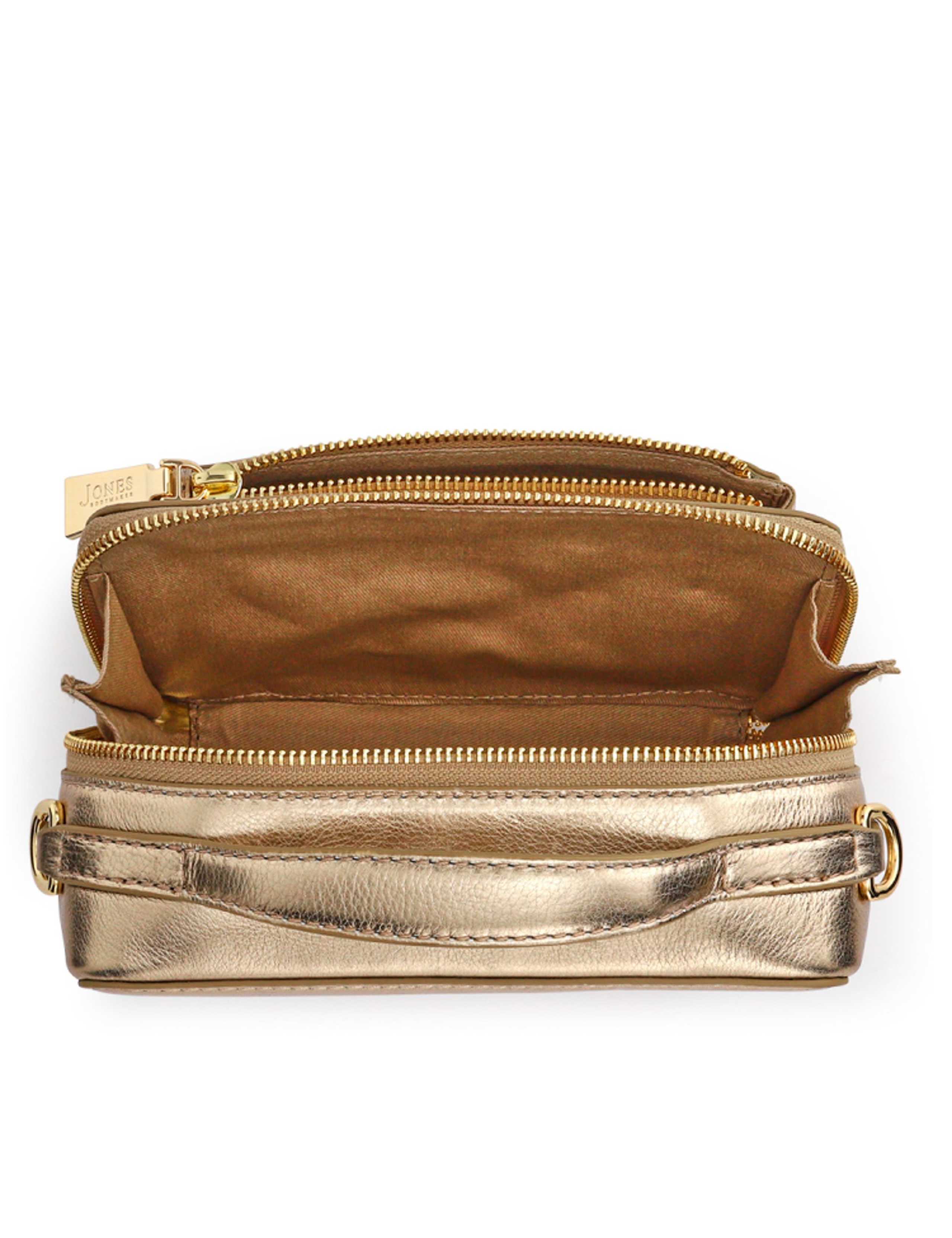Leather Metallic Zip Around Cross Body Bag 5 of 5
