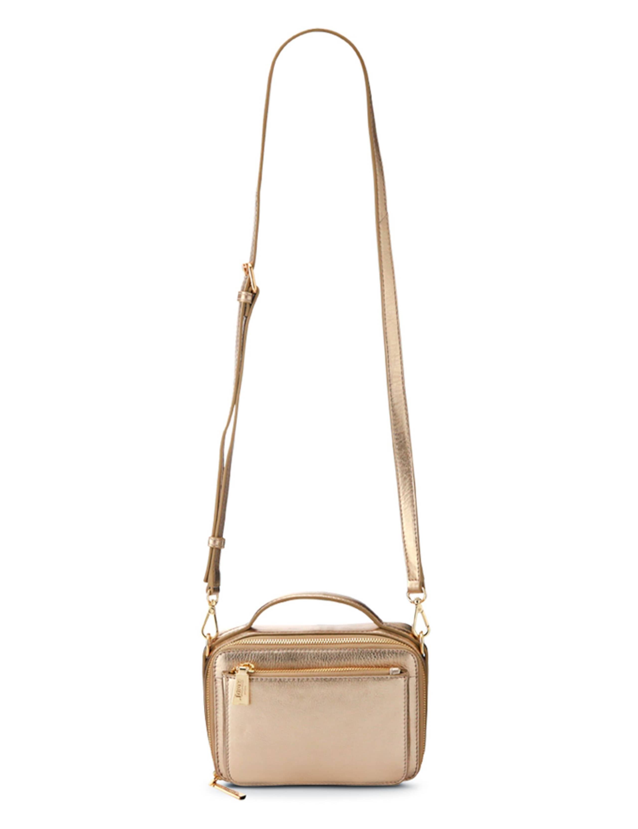 Leather Metallic Zip Around Cross Body Bag 2 of 5