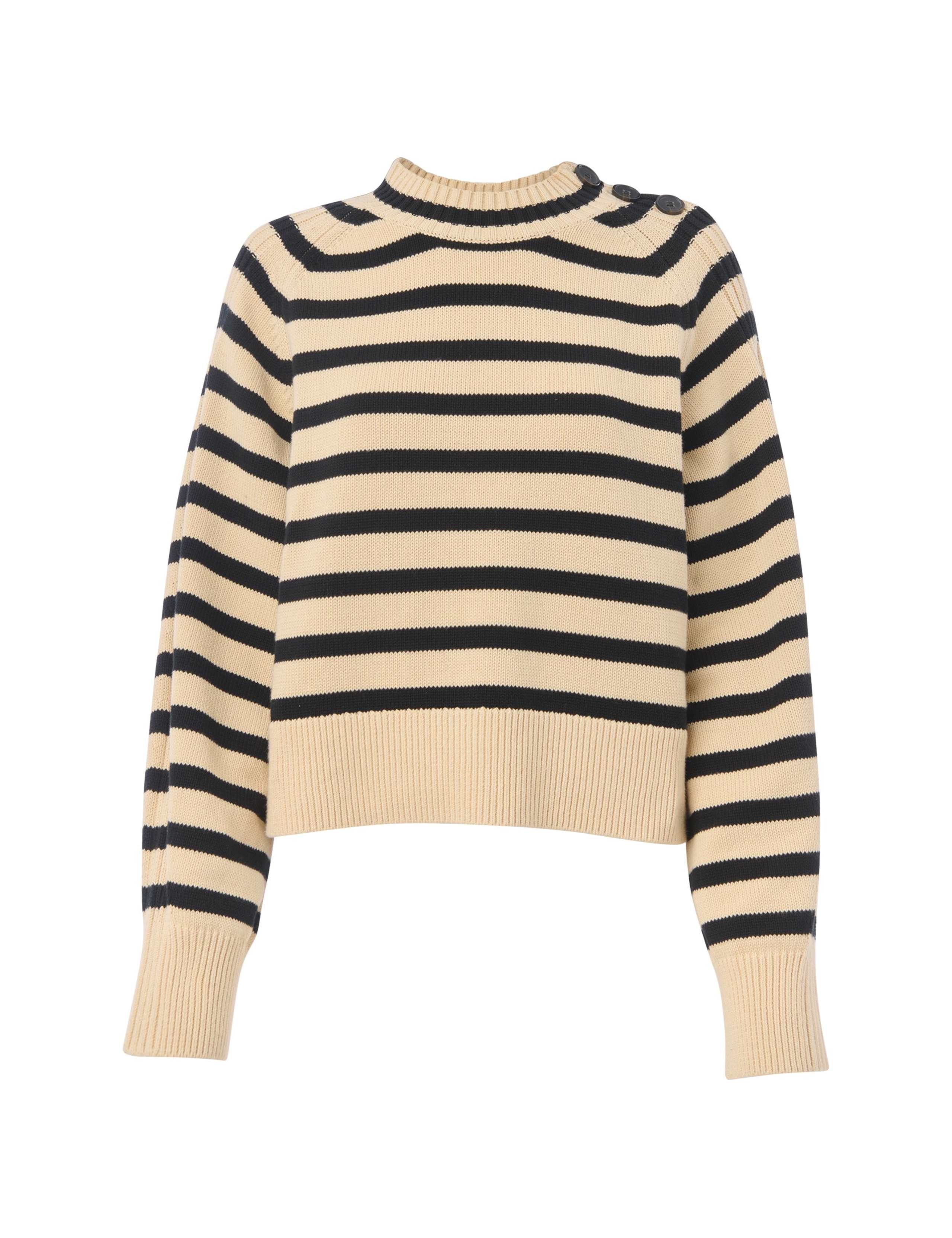 Pure Cotton Striped High Neck Jumper 2 of 4