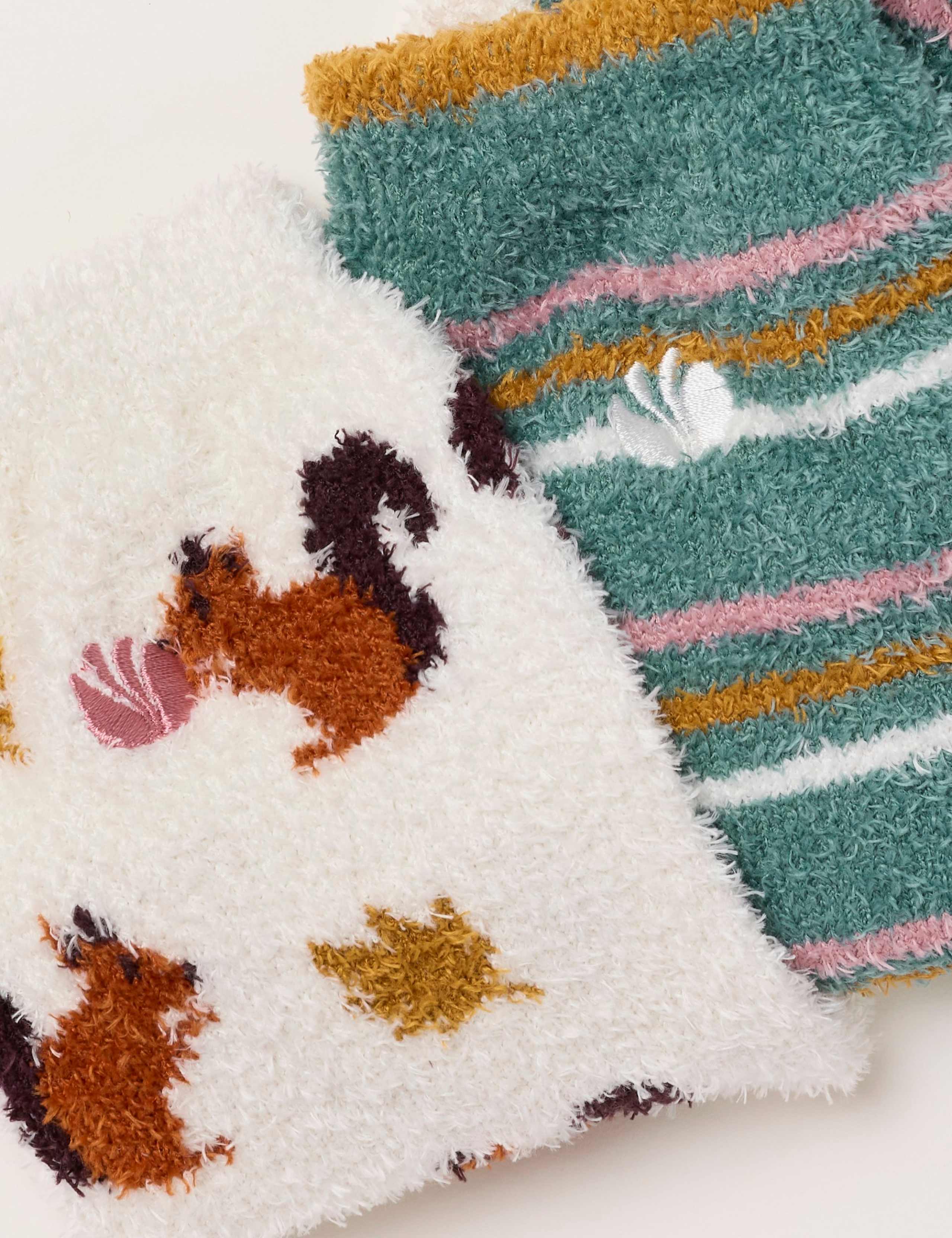 2 Pack Squirrel Striped Fluffy Socks 3 of 3