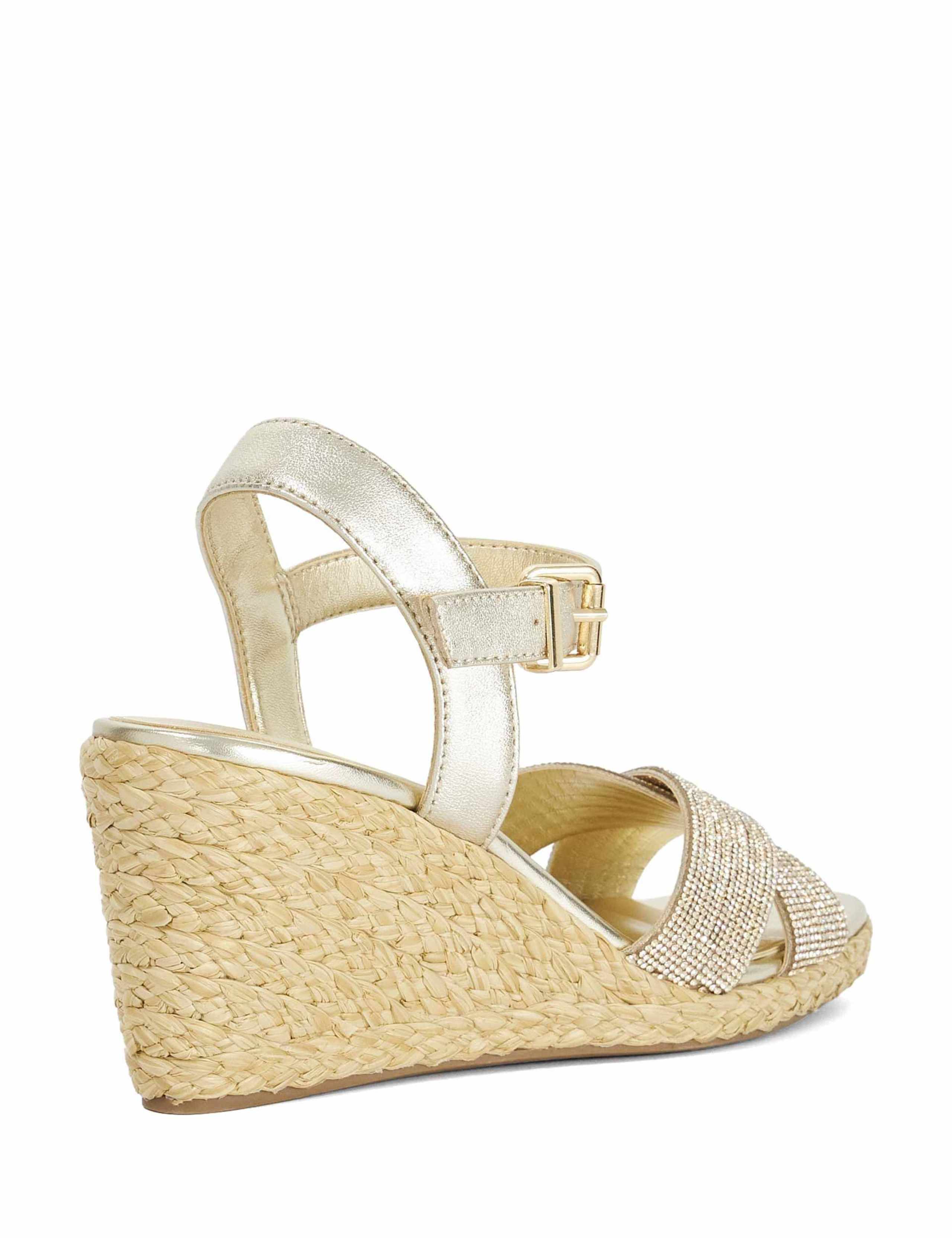Embellished Cross Strap Wedge Sandals 4 of 5