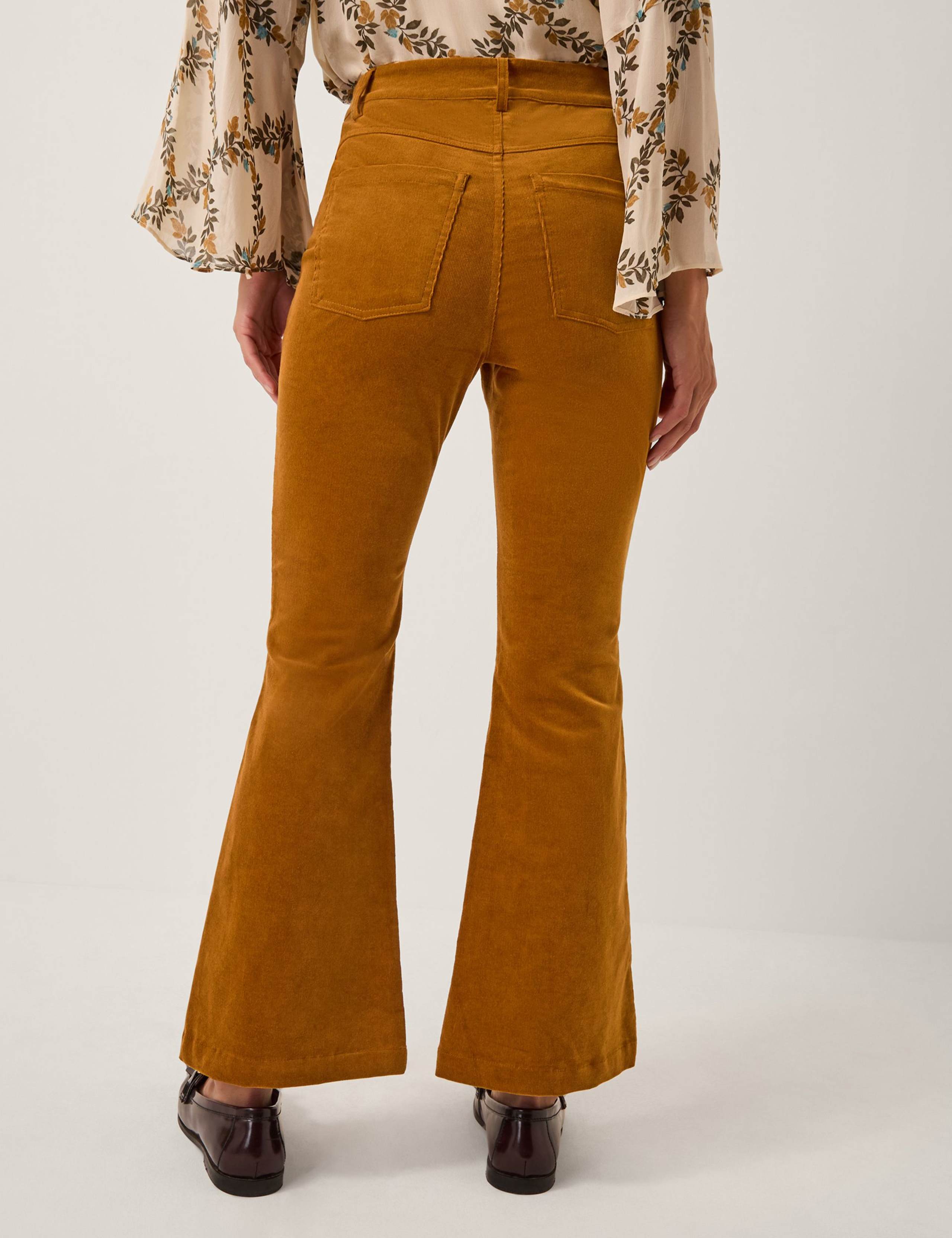 Cotton Rich Cord Flared Trousers 2 of 4