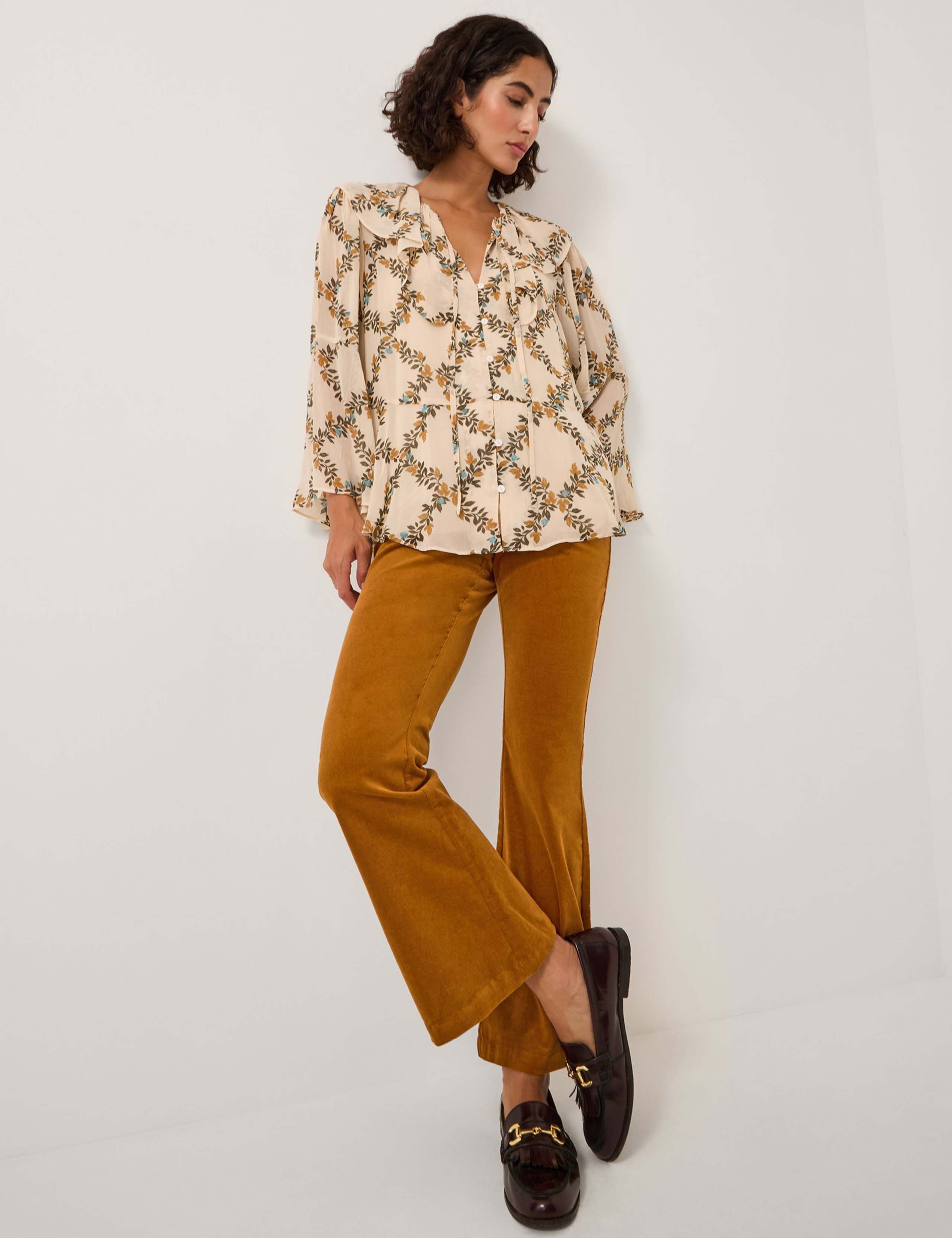 Cotton Rich Cord Flared Trousers 3 of 4