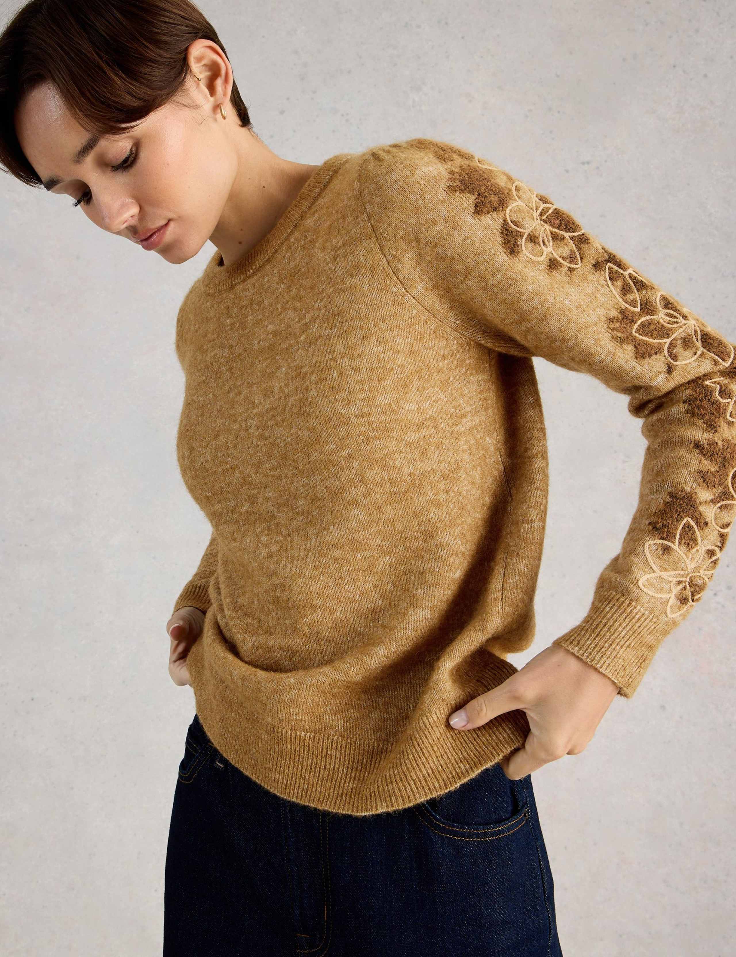 Wool Blend Embroidered Crew Neck Jumper 3 of 6