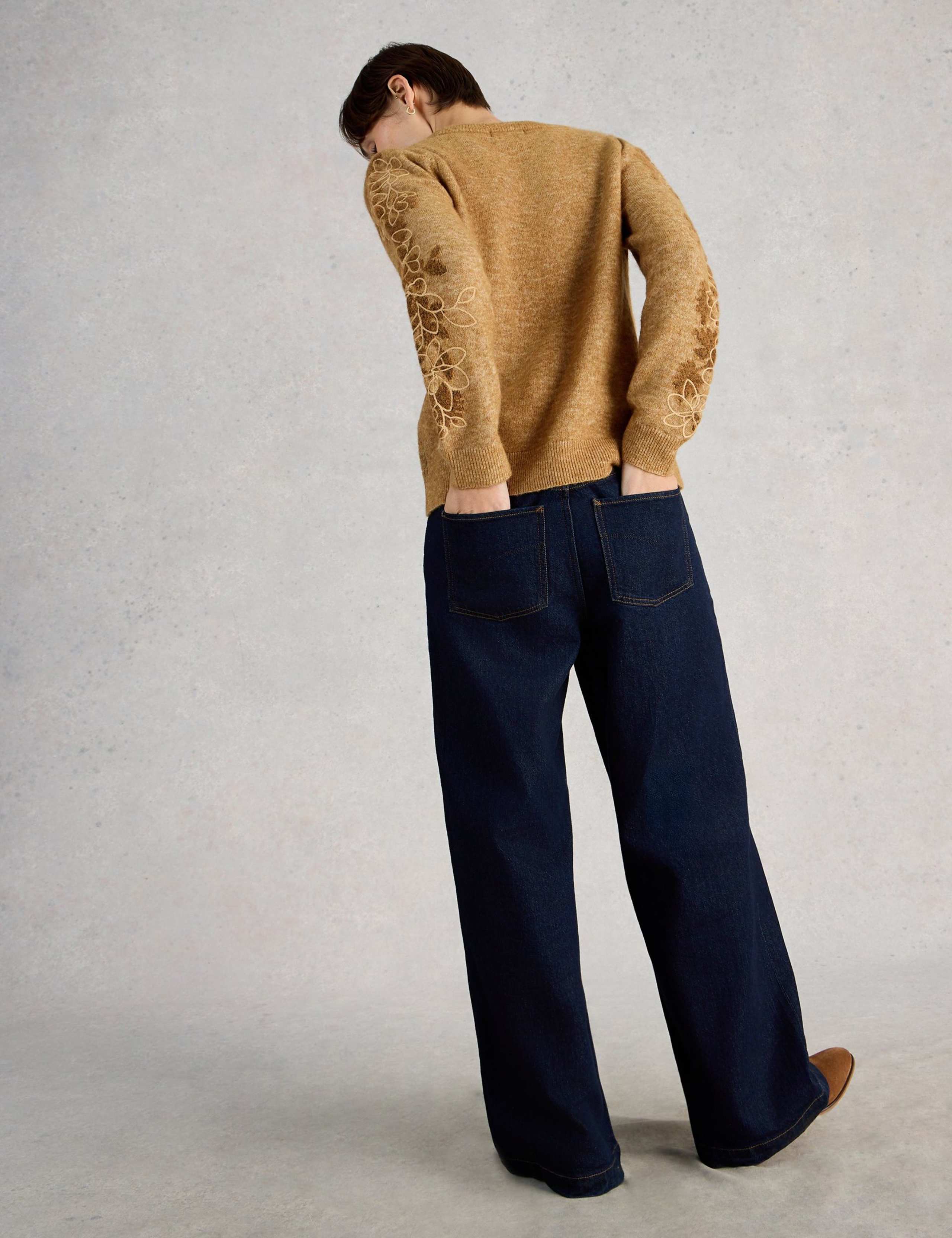 Wool Blend Embroidered Crew Neck Jumper 4 of 6