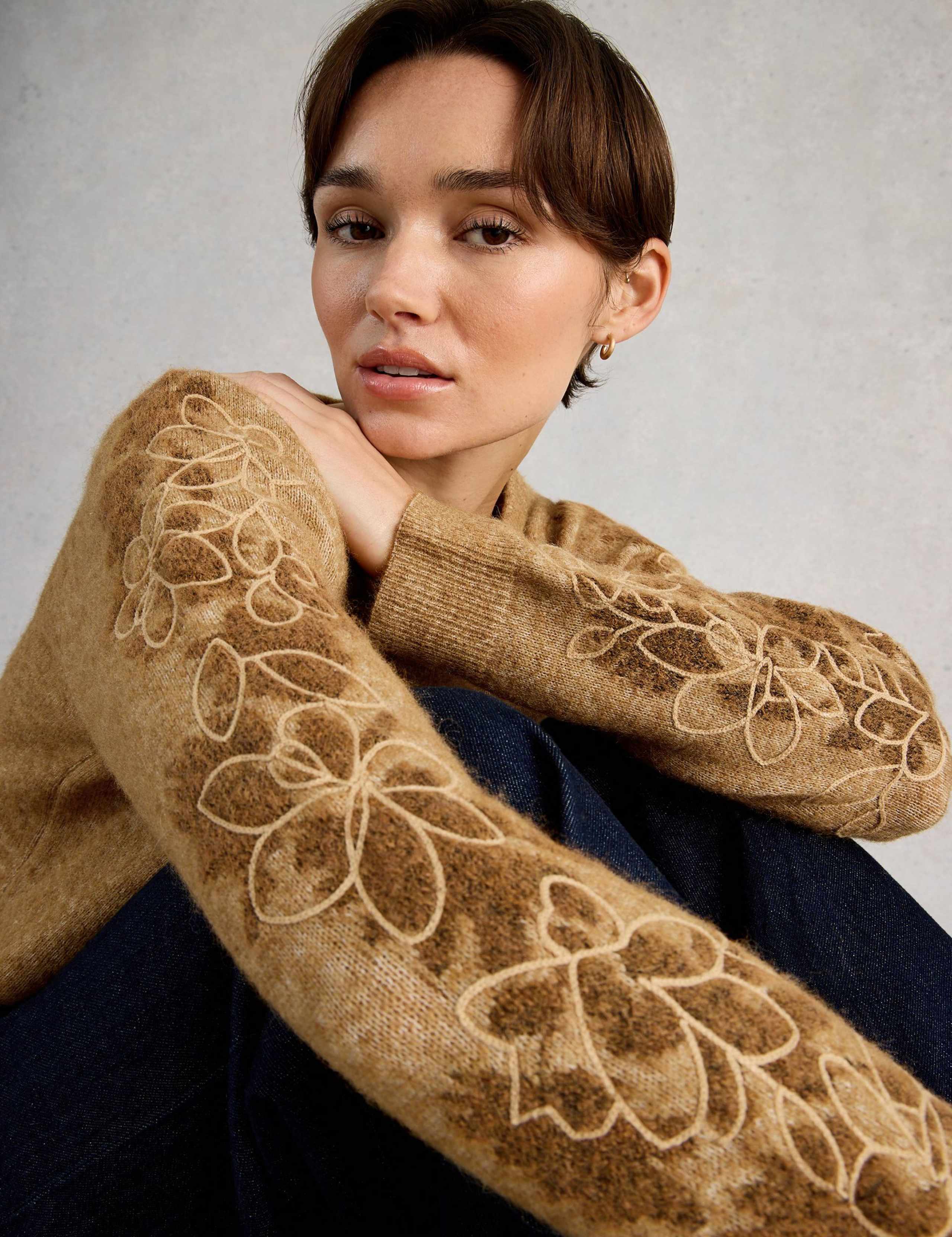 Wool Blend Embroidered Crew Neck Jumper 5 of 6