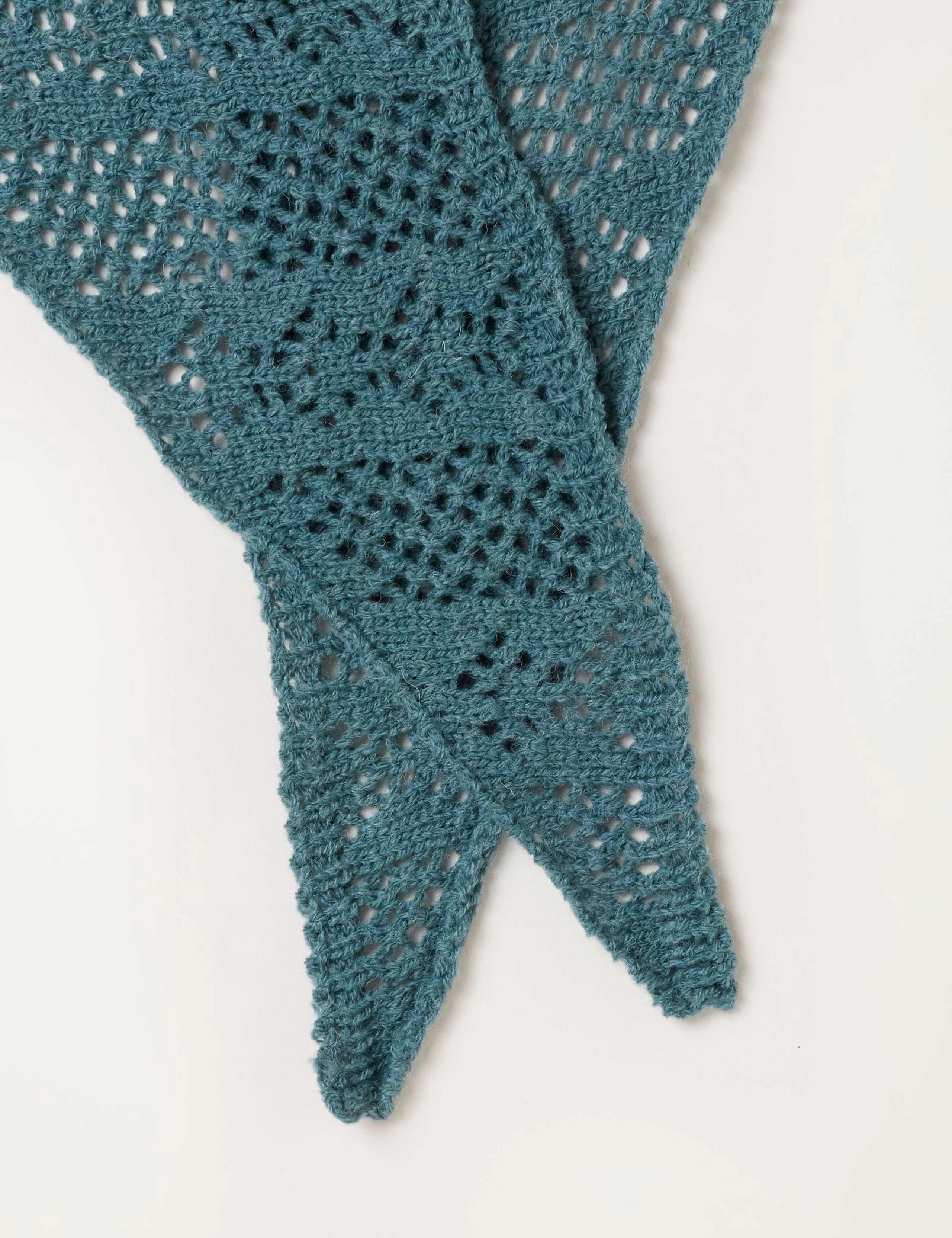 Knitted Triangle Scarf with Wool 3 of 3