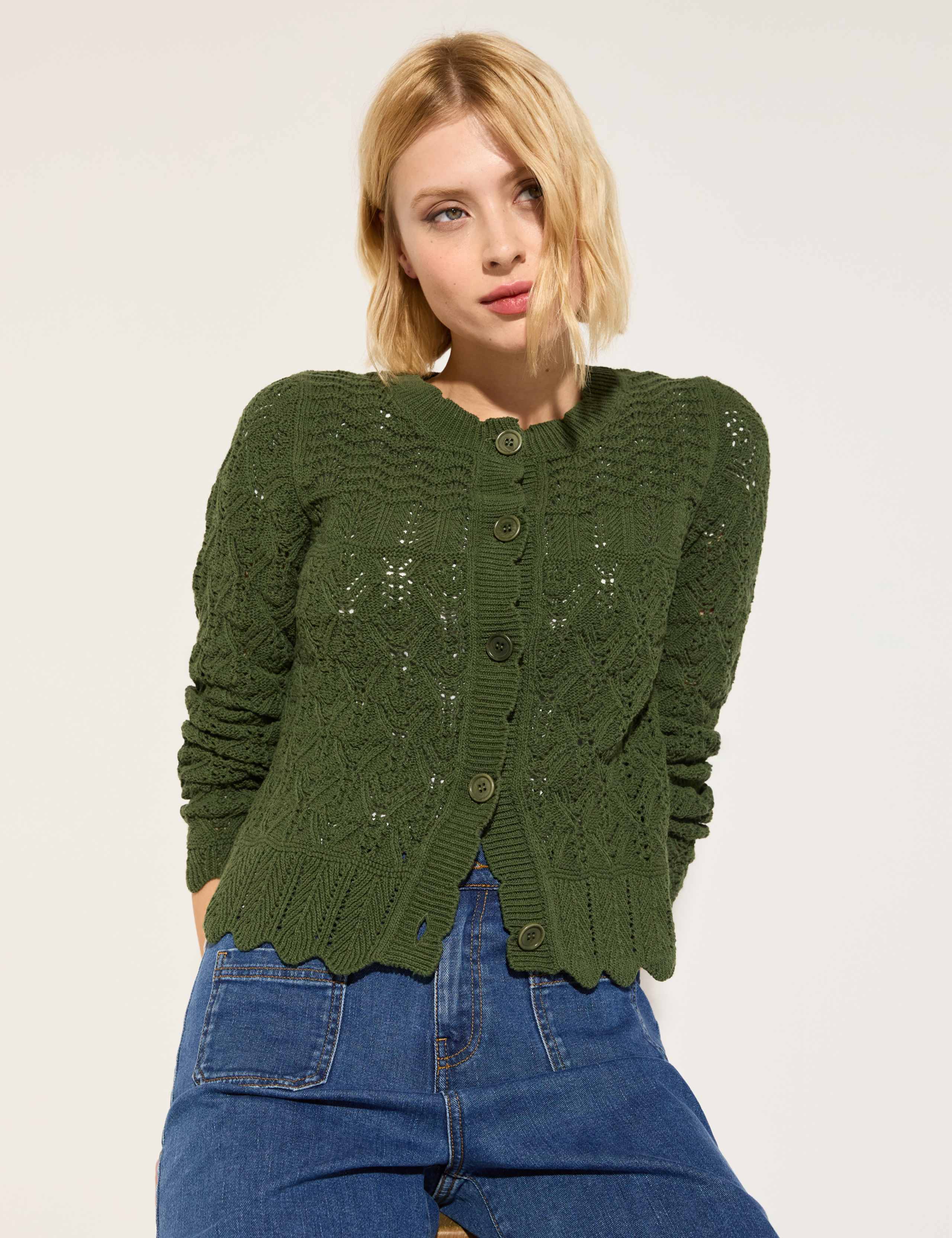 Cotton Rich Textured Cardigan 3 of 6