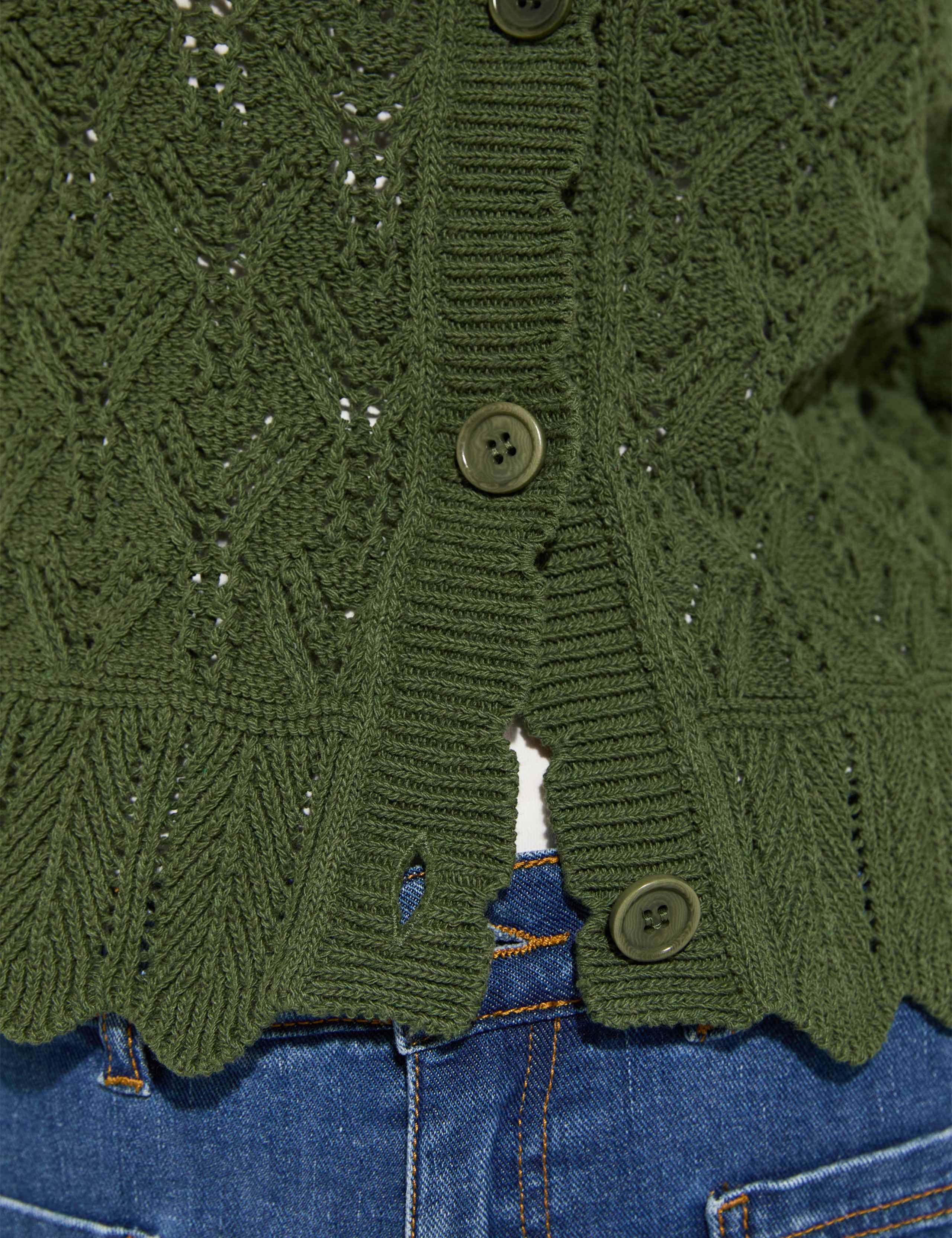 Cotton Rich Textured Cardigan 5 of 6