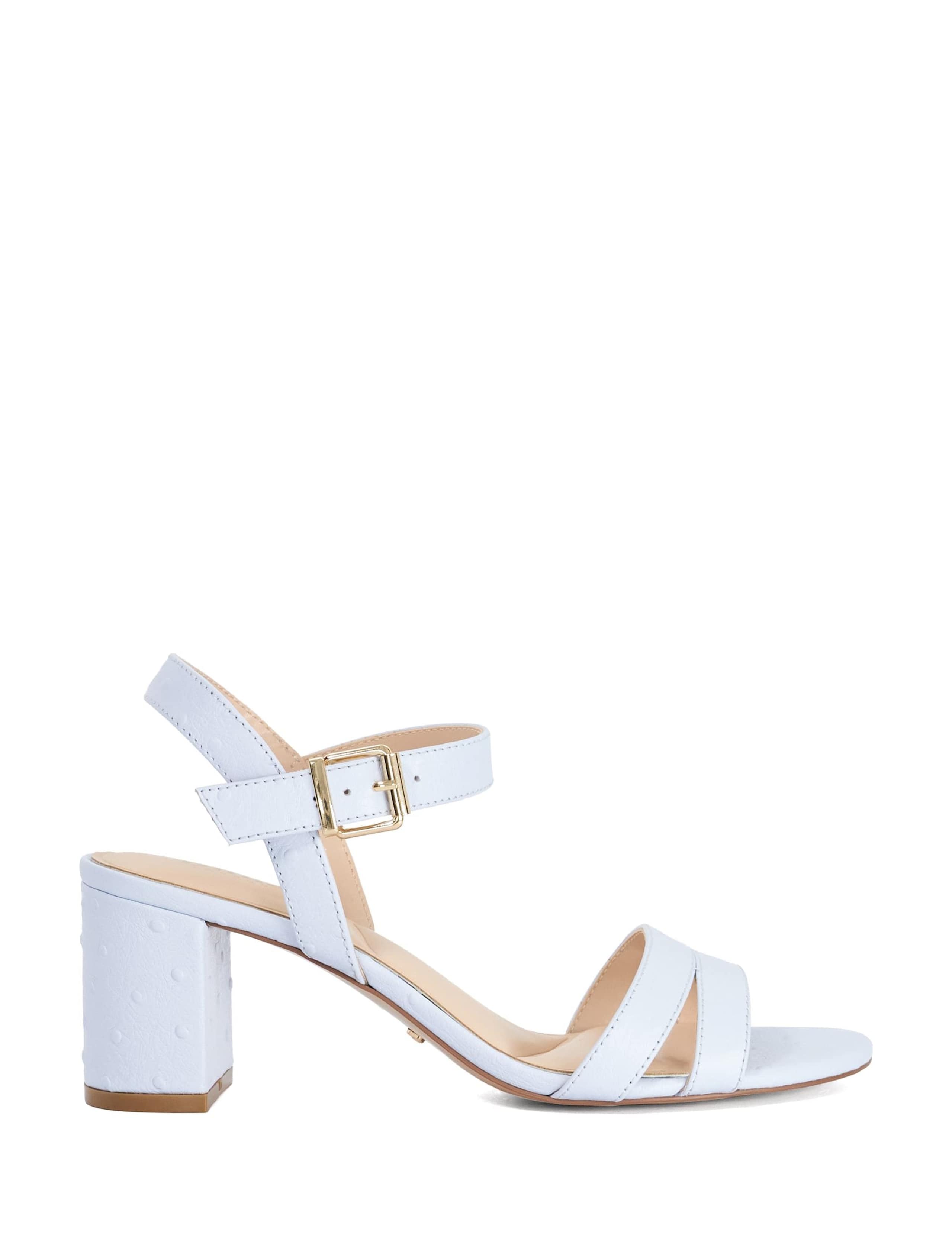 Leather Ankle Strap Block Heel Sandals 1 of 5