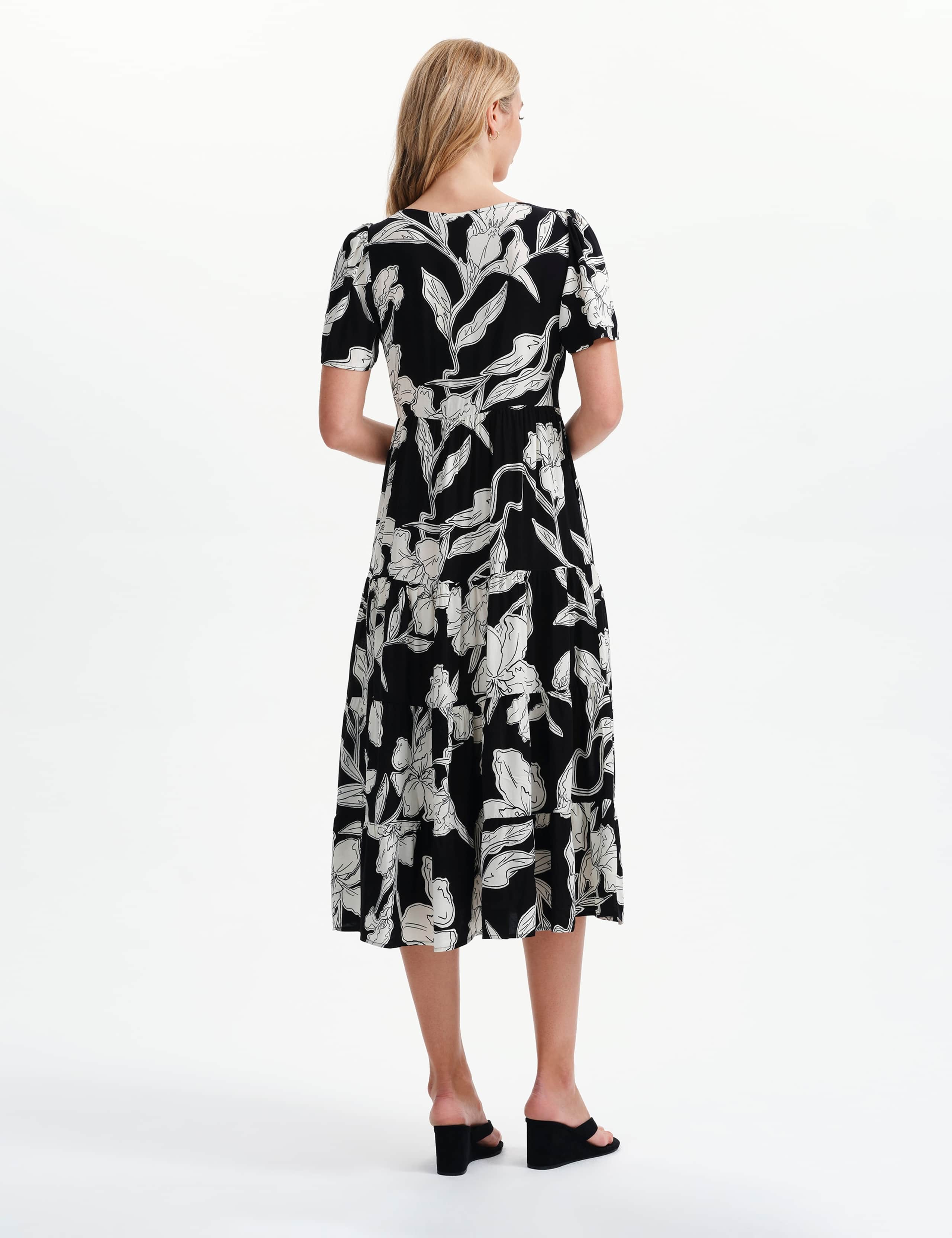 Floral Square Neck Midi Tiered Dress 6 of 8