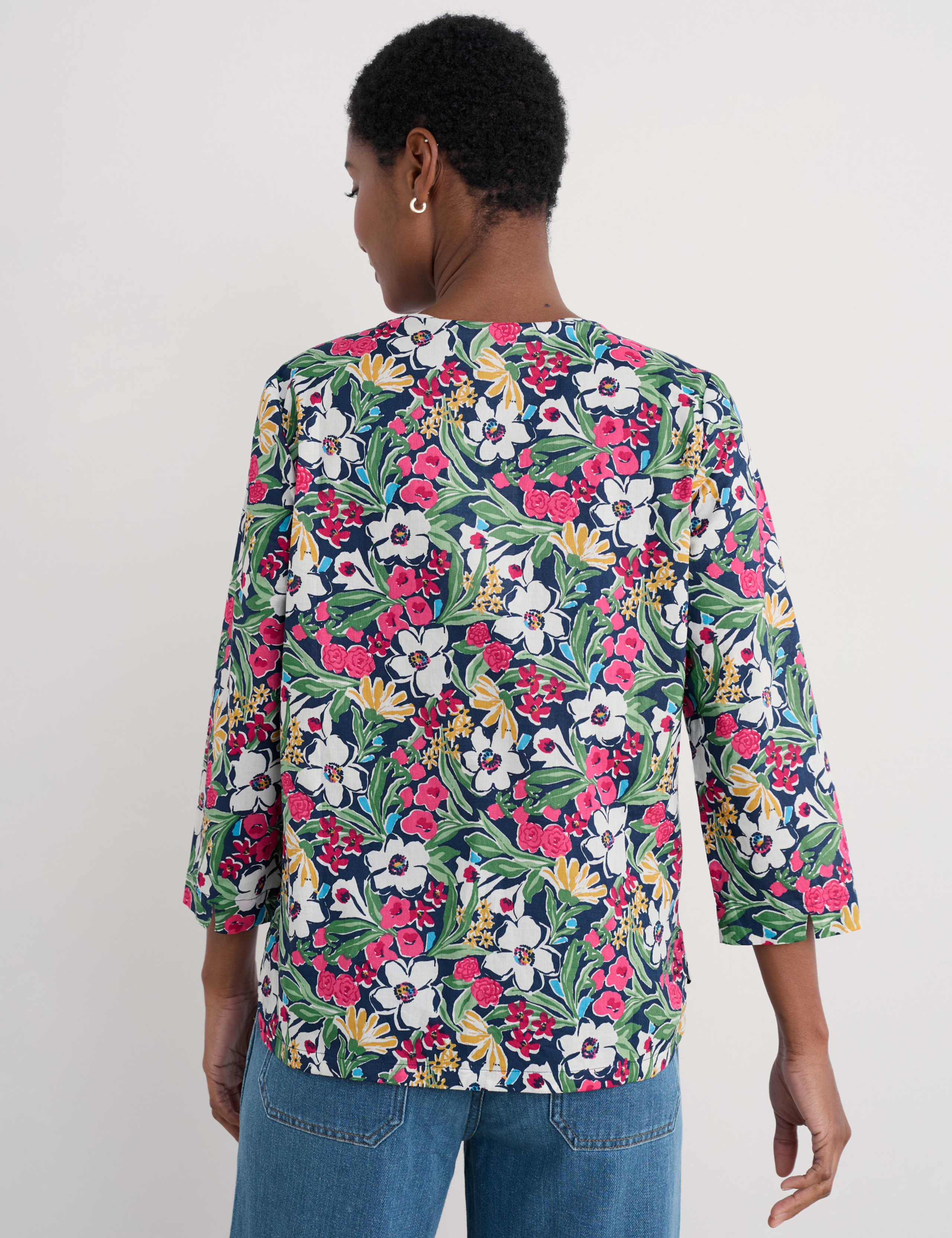 Pure Cotton Floral Notch Neck Relaxed Top 4 of 4