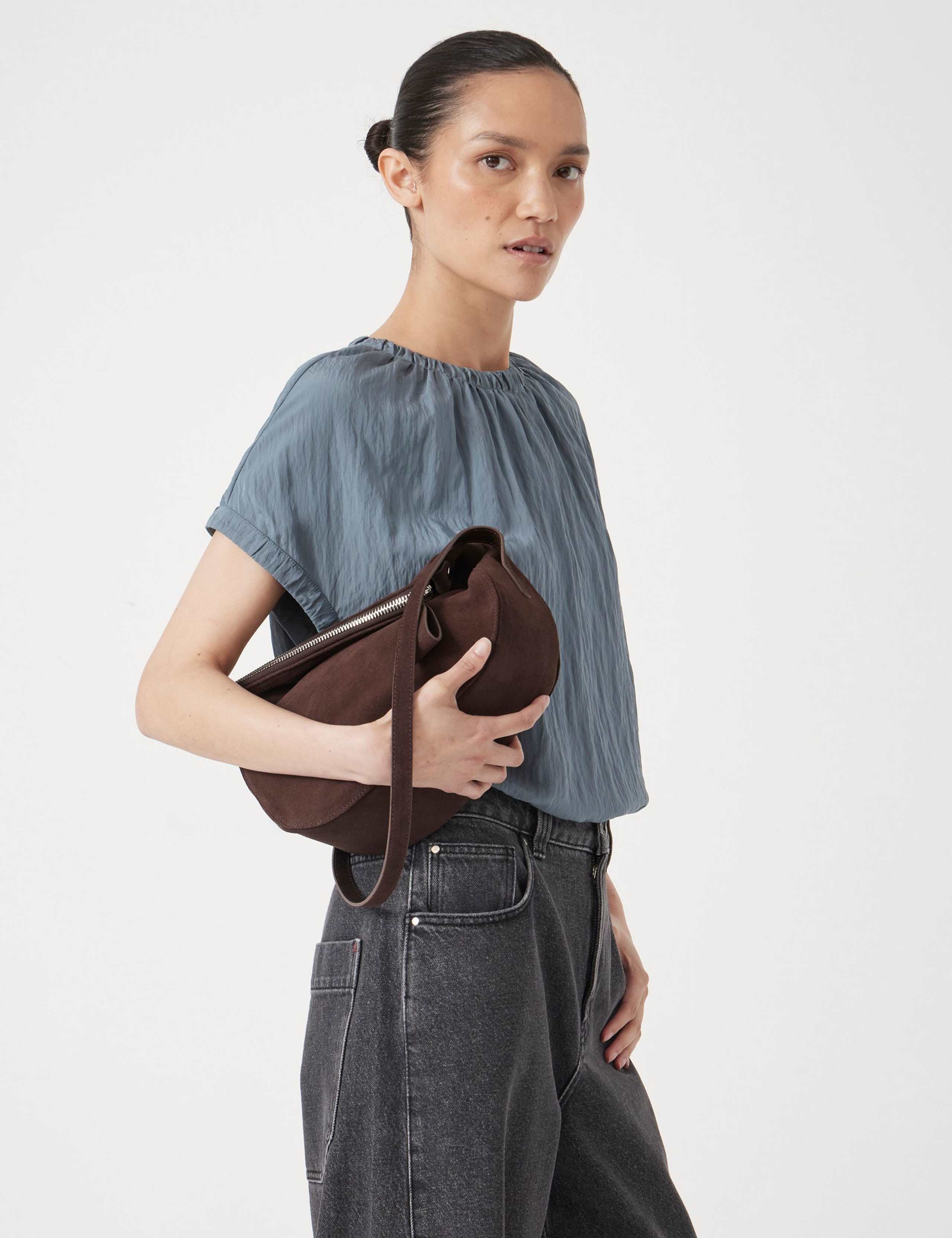 Suede Zip Around Cross Body Bag 6 of 7