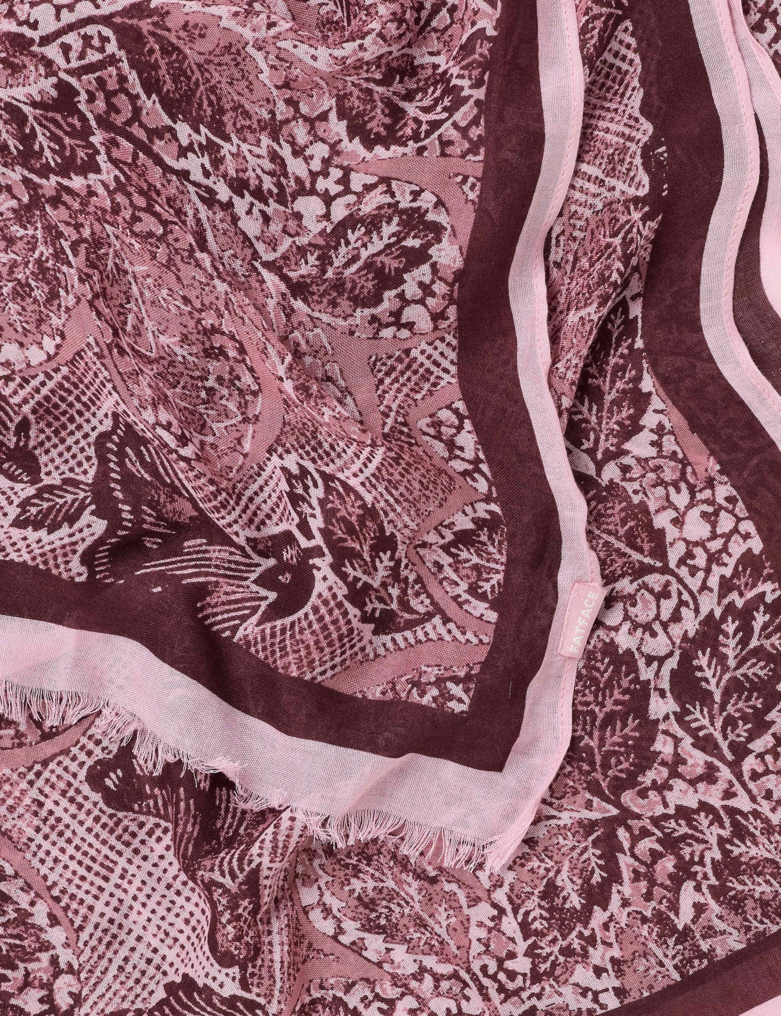 Leaf Print Fringed Scarf 3 of 3