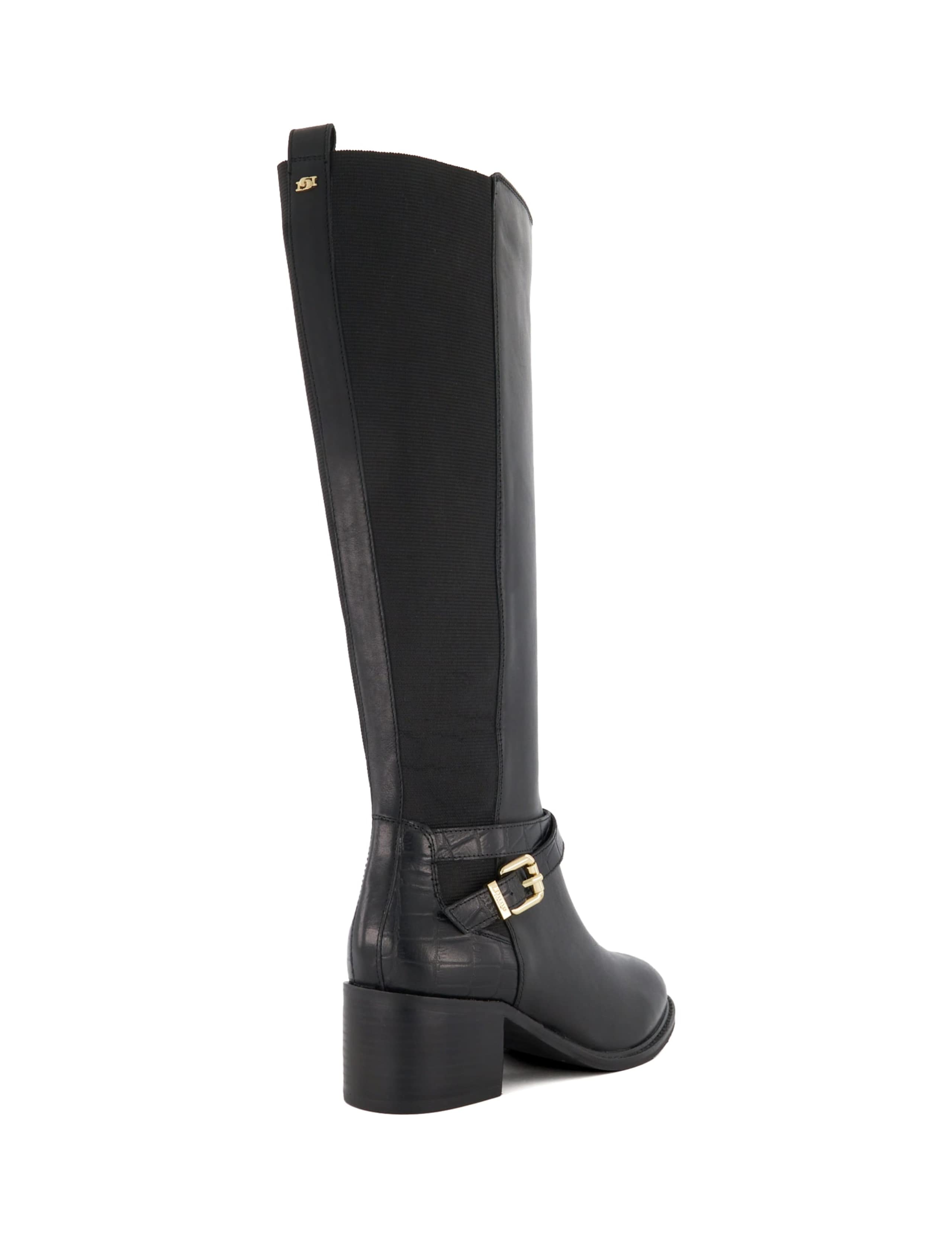 Wide Fit Leather Block Heel Knee High Boots 3 of 5