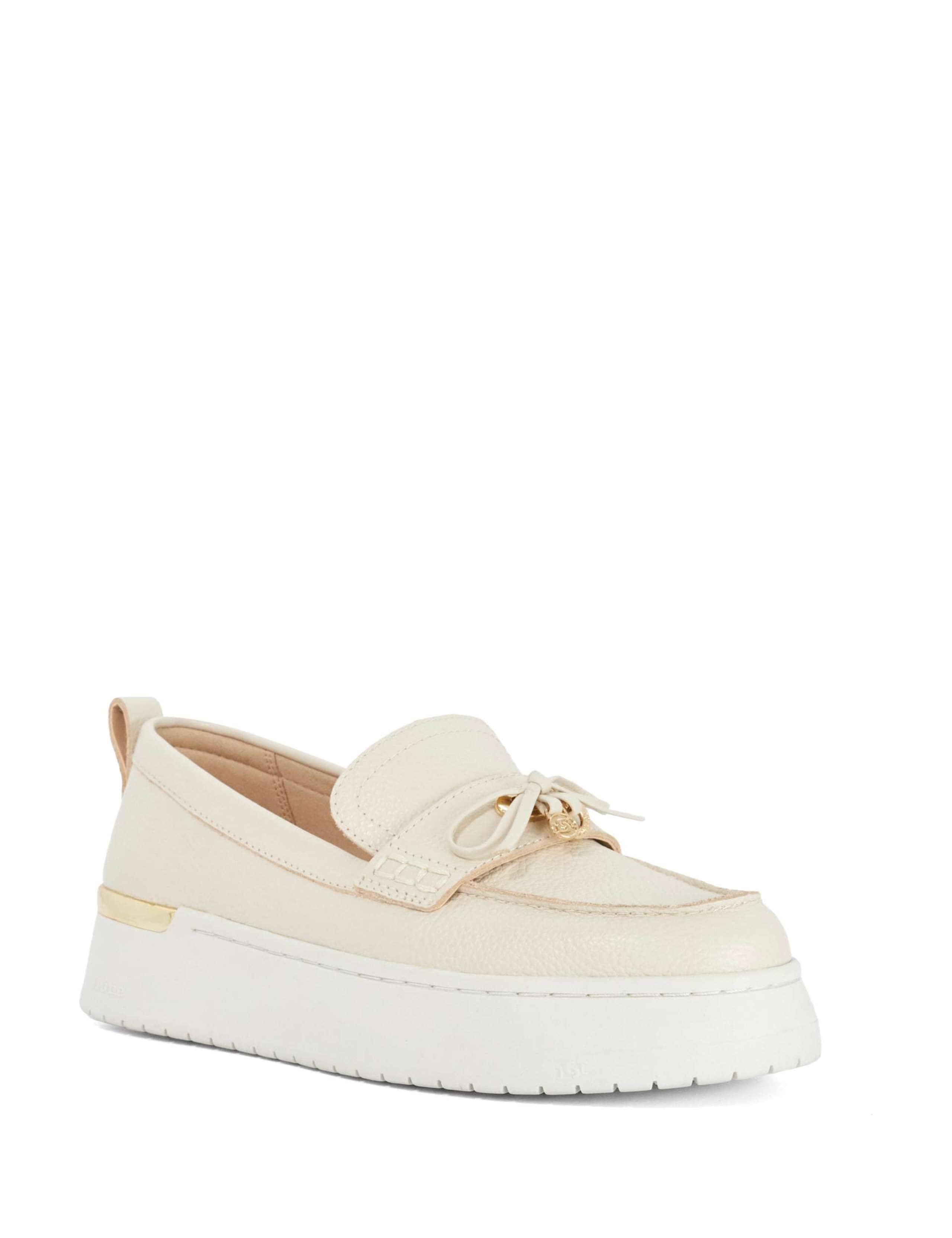 Leather Bow Flatform Loafers 4 of 6