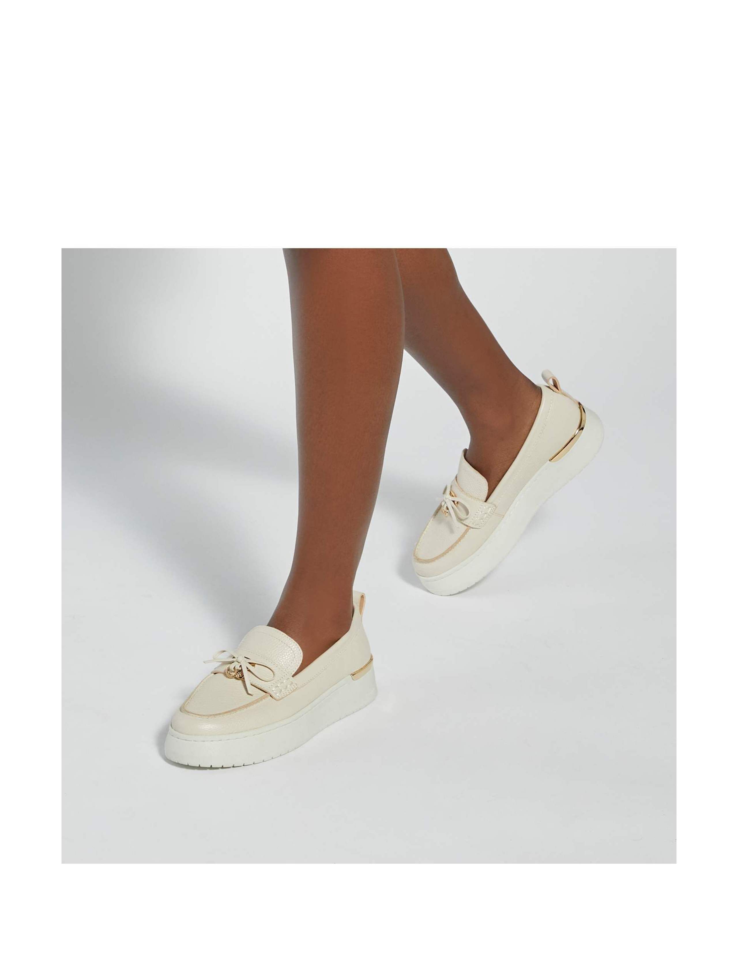 Leather Bow Flatform Loafers 5 of 6