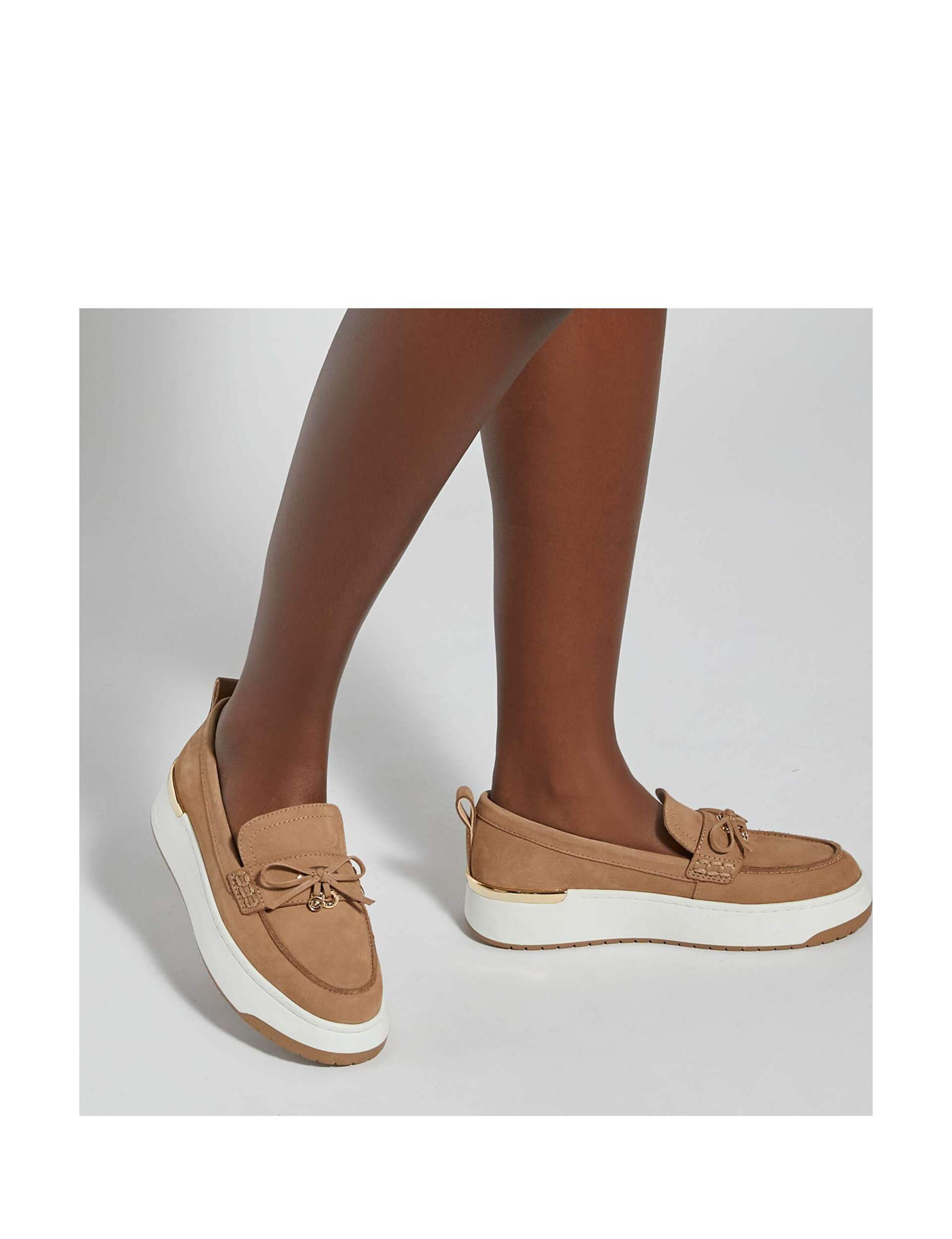 Leather Bow Flatform Loafers 5 of 6