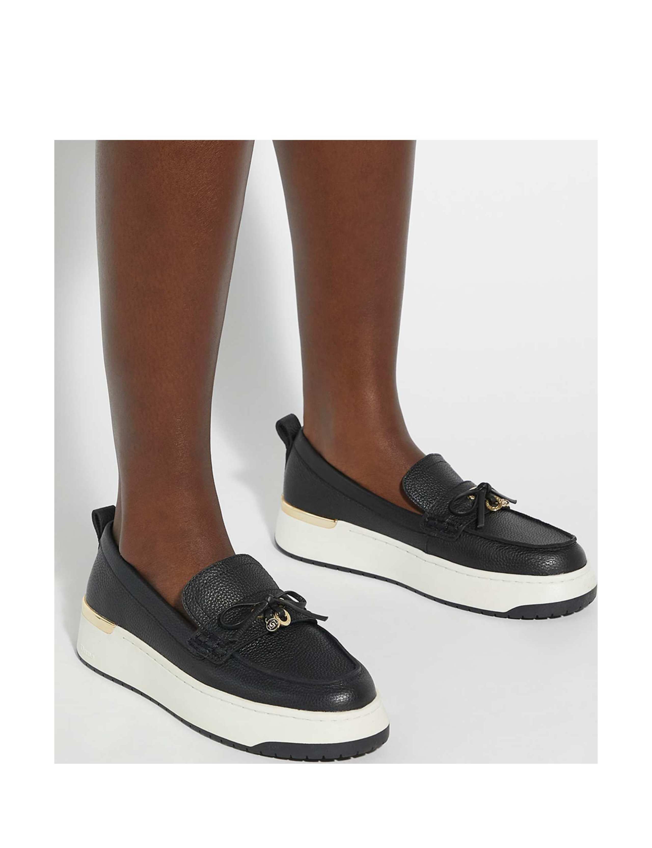 Leather Bow Flatform Loafers 5 of 6