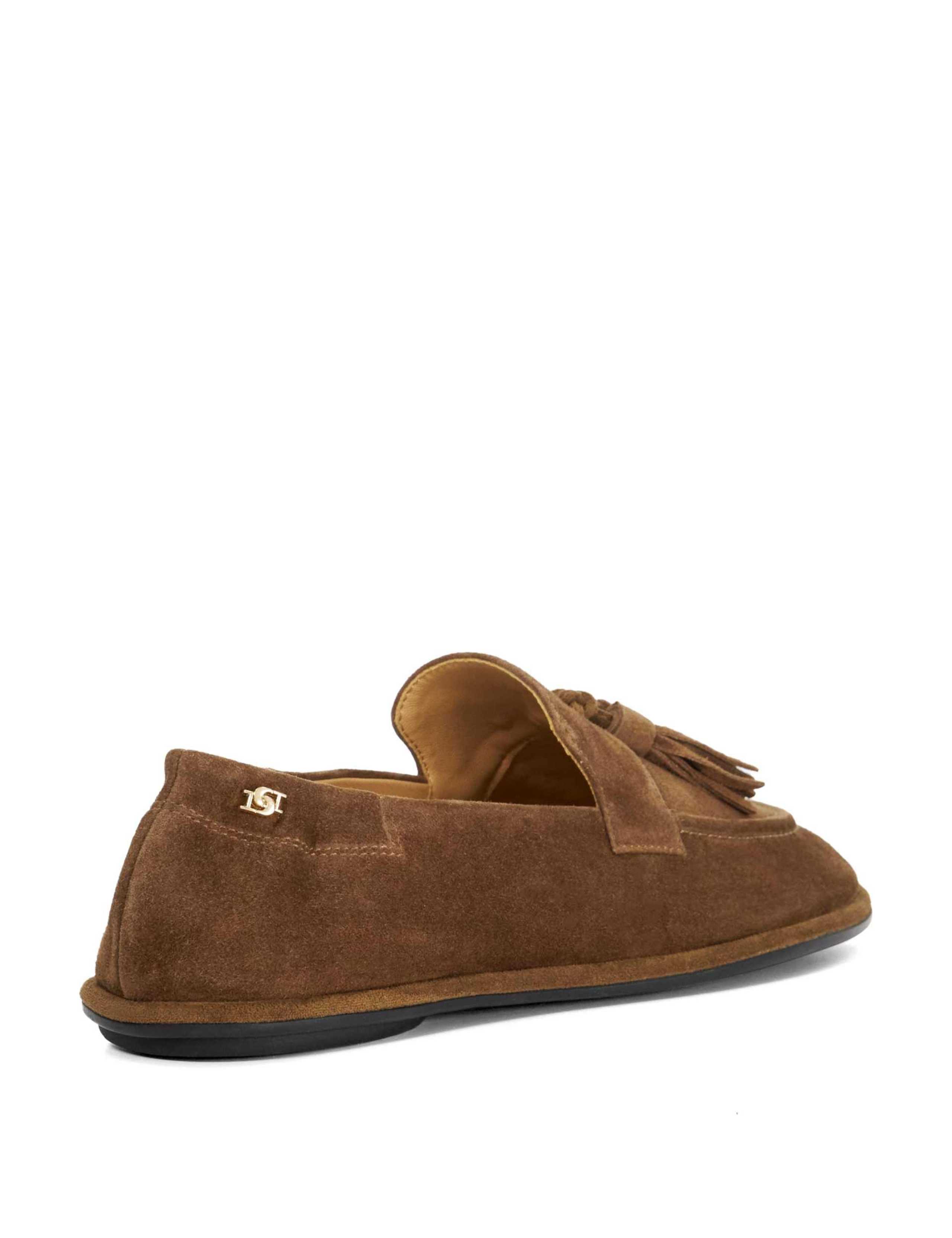 Suede Tassle Flat Round Toe Loafers 2 of 5