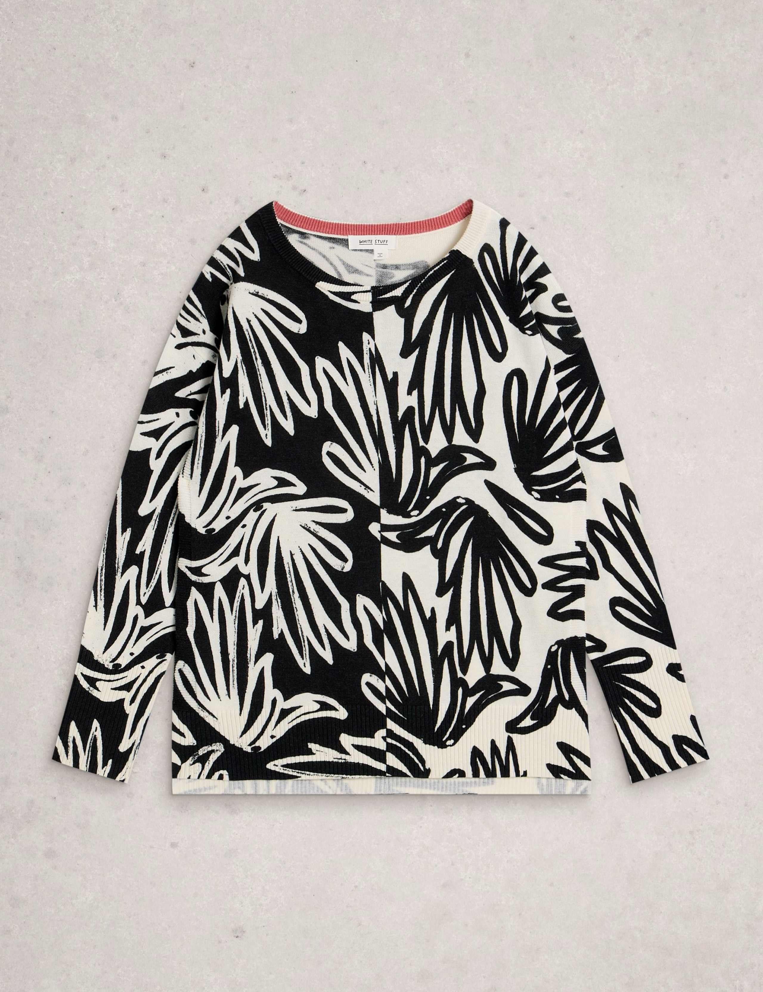 Cotton Rich Printed Crew Neck Jumper 2 of 6