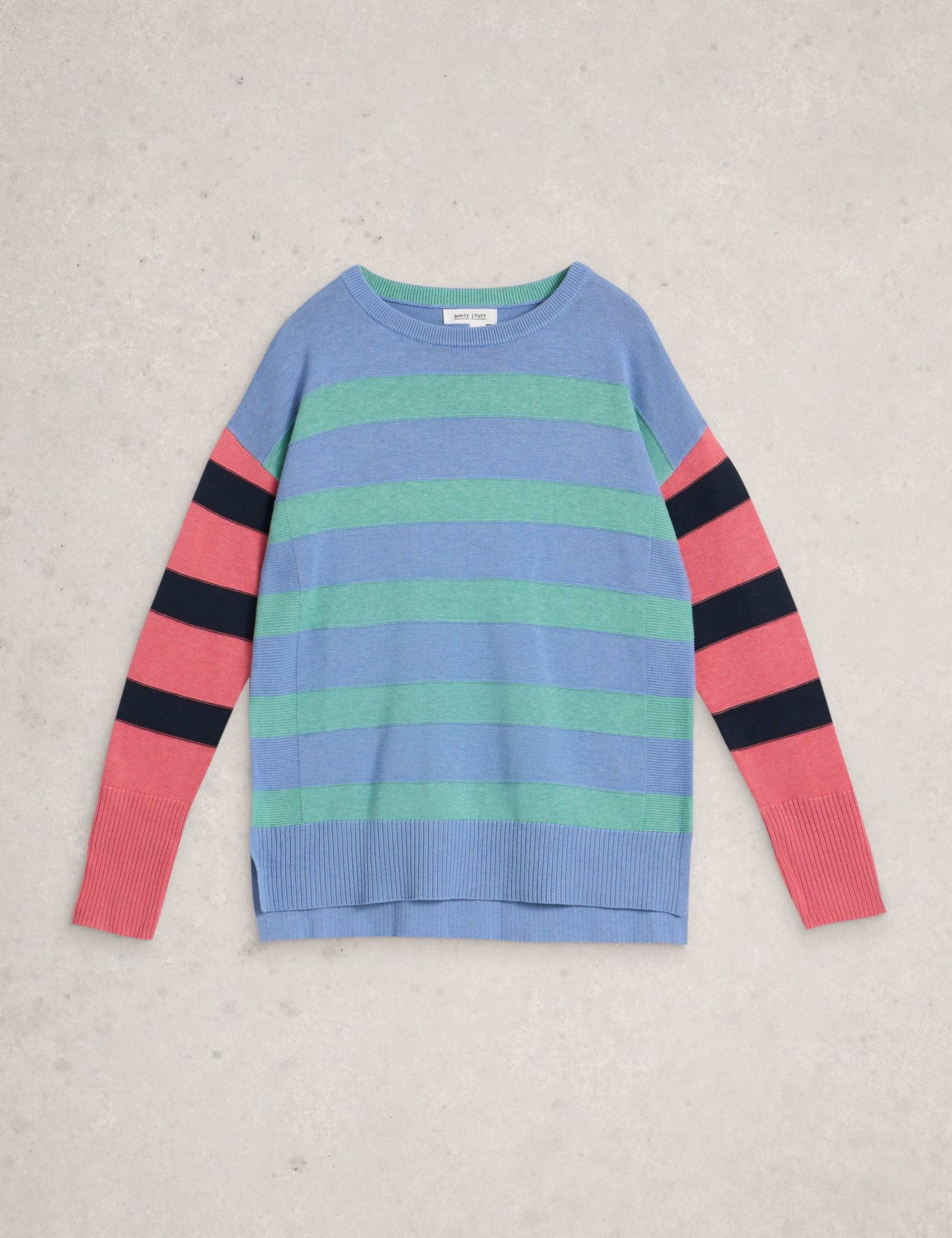 Cotton Rich Colour Block Striped Jumper 2 of 6