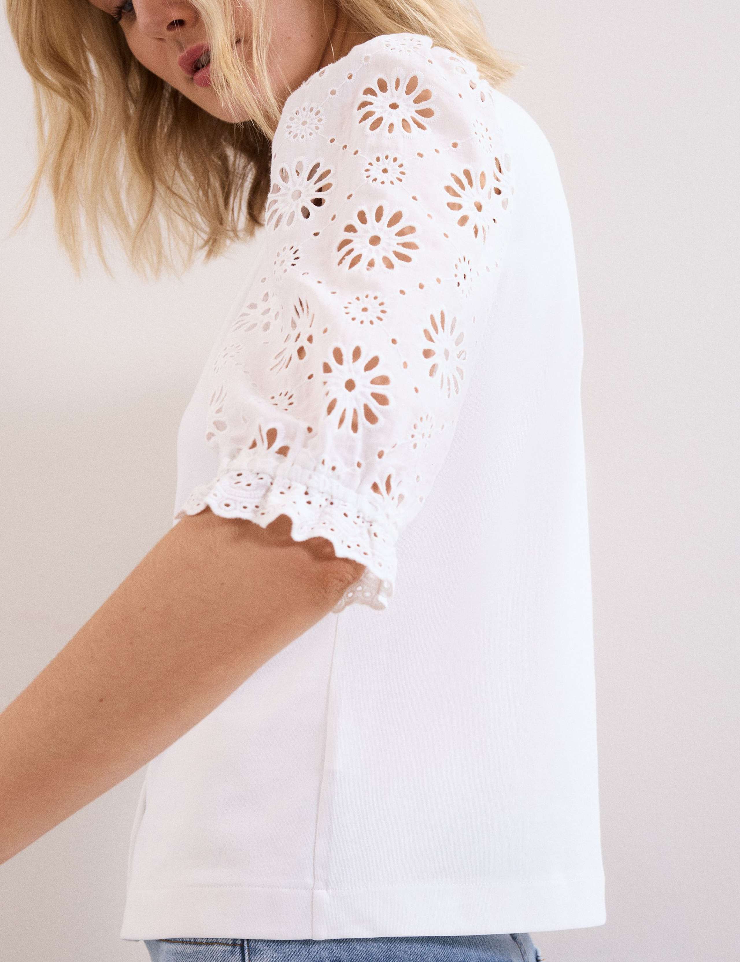 Pure Cotton Broderie V-Neck Top 6 of 6