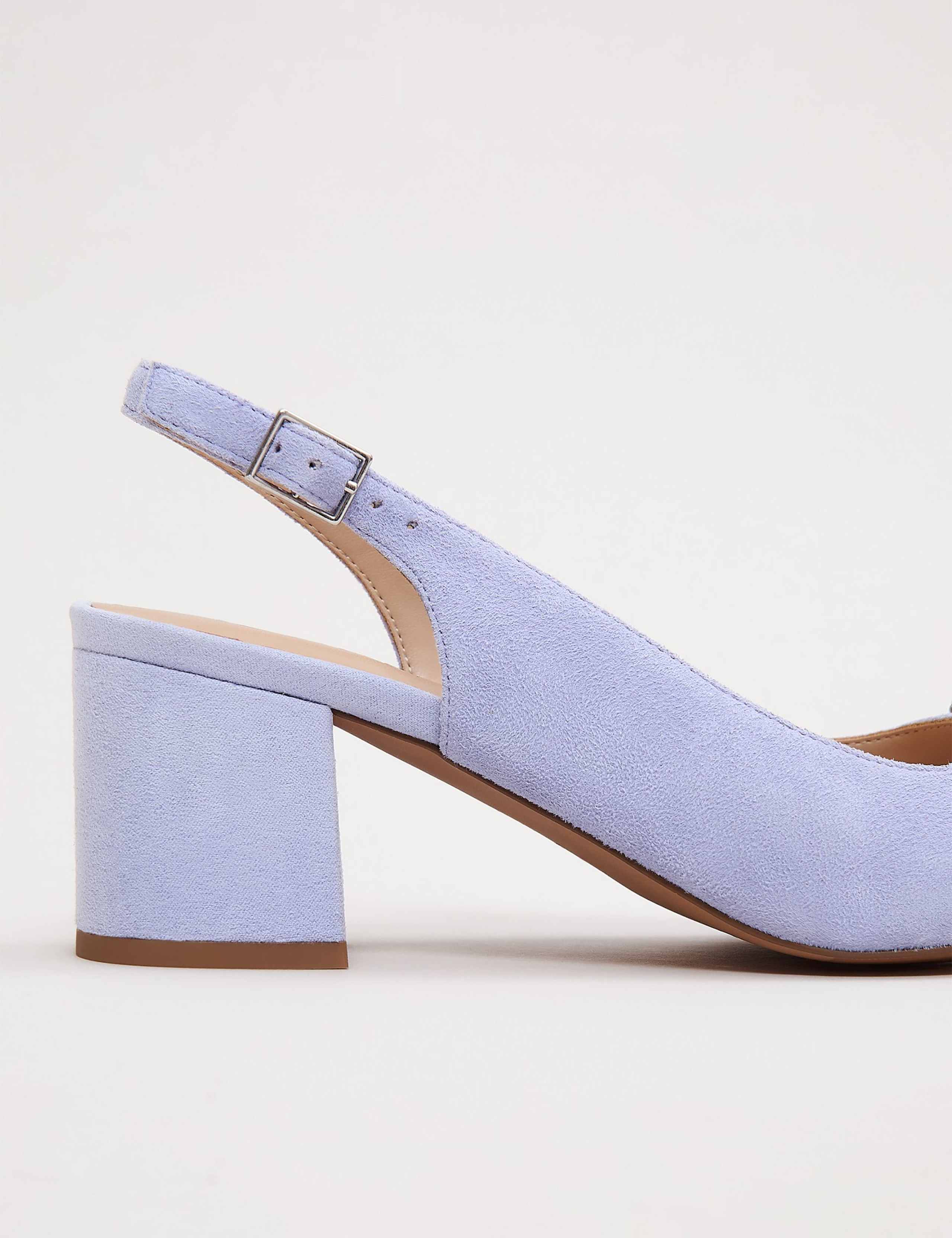 Suede Sparkle Block Heel Slingback Shoes 9 of 9