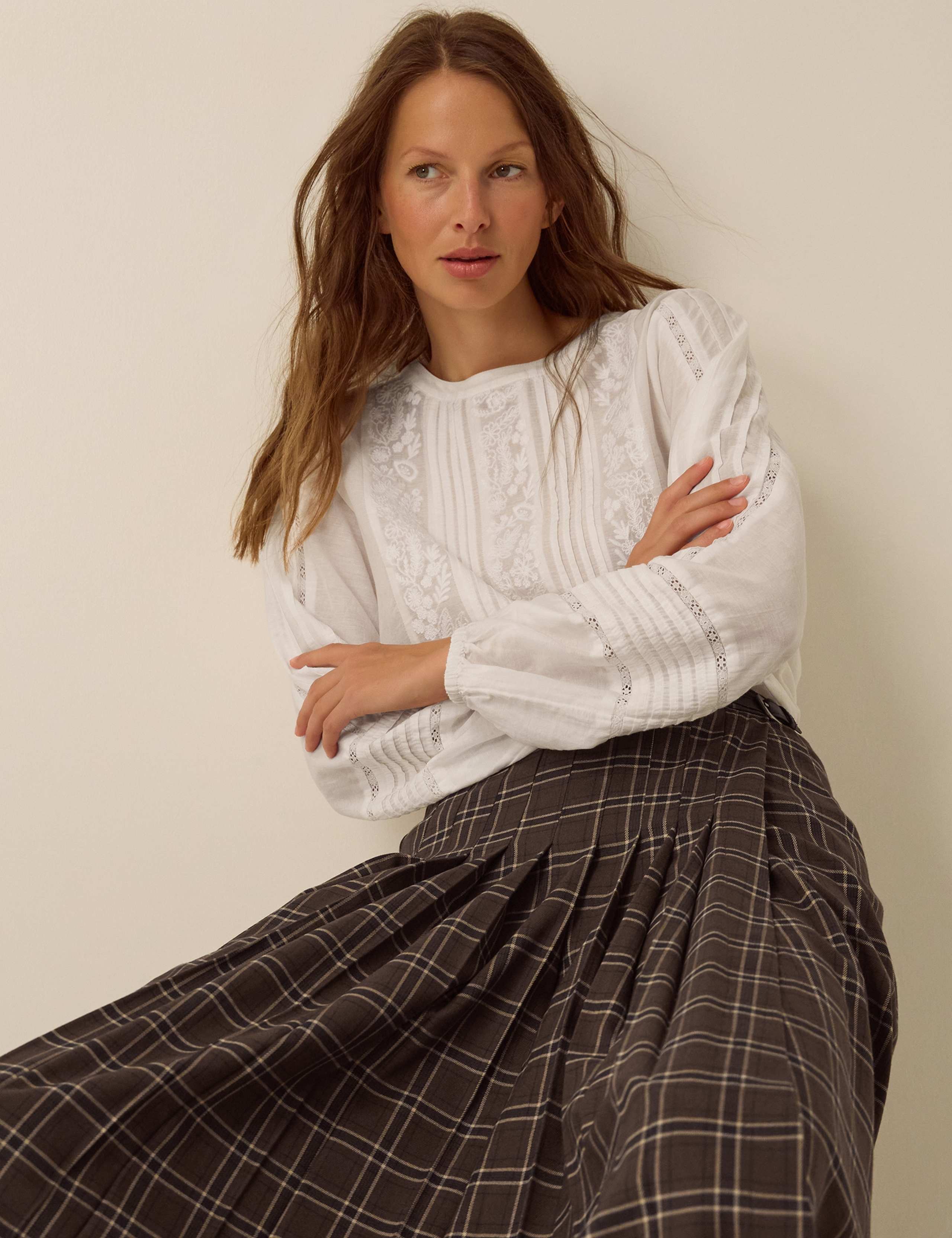 Printed Round Neck Cotton Blouse 4 of 5