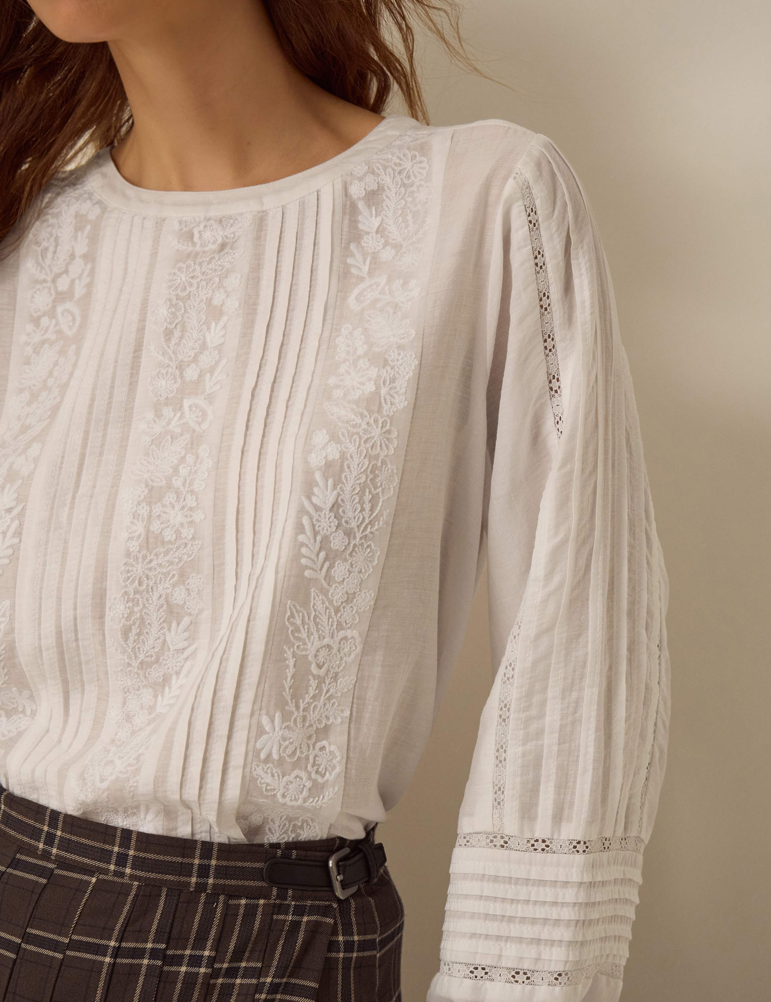 Printed Round Neck Cotton Blouse 5 of 5